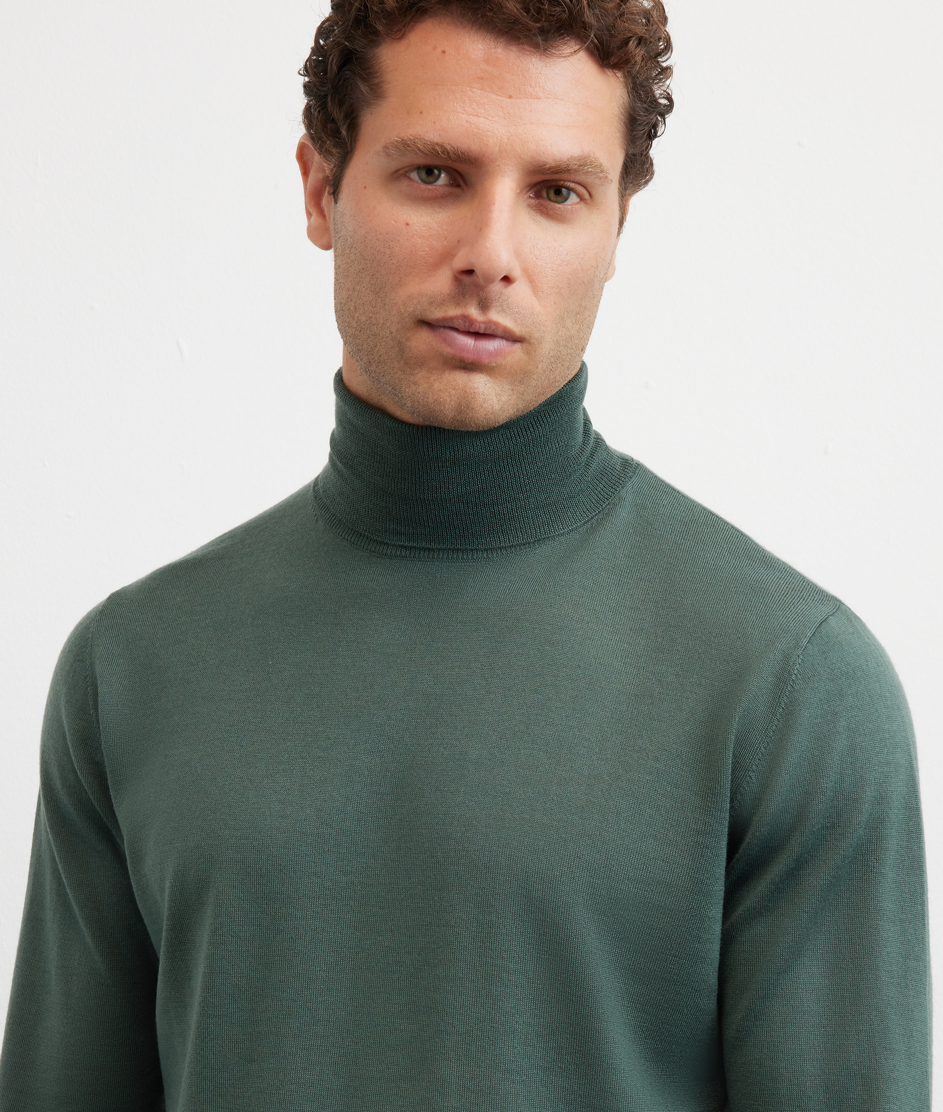green wool regular fit turtleneck sweater - Pal Zileri | Official Website