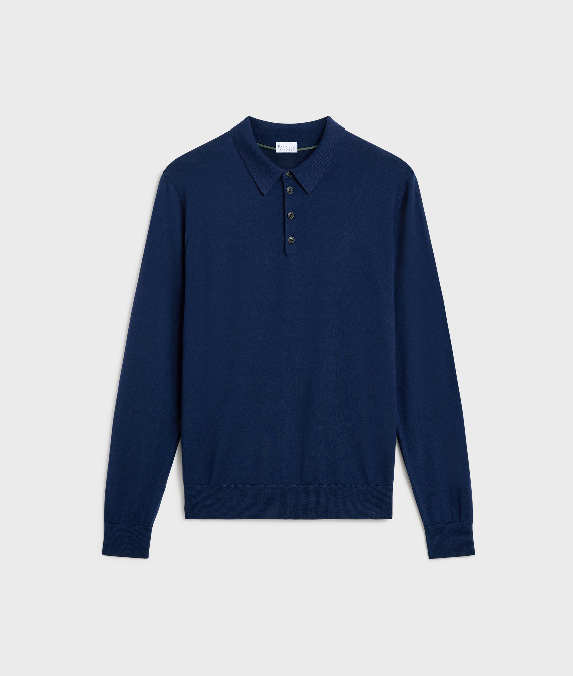 polo maniche lunghe regular fit in lana blu navy - T-Shirts e Polo - Pal Zileri | Official Website