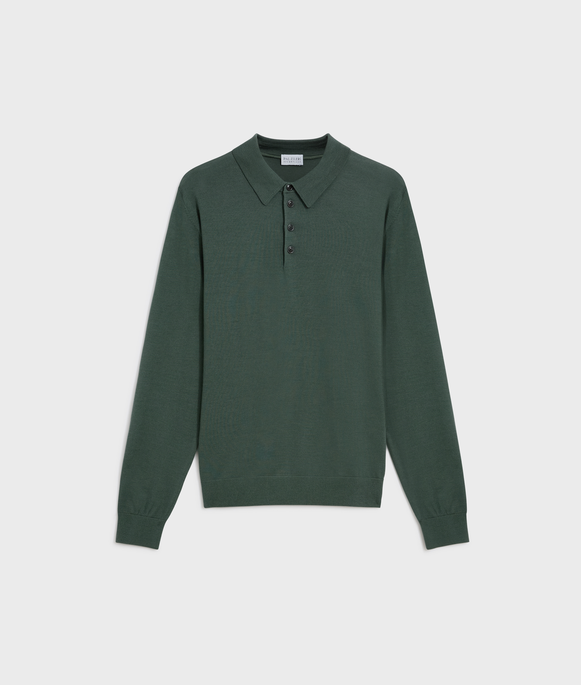 green polo shirt in effortless regular fit wool knit | Pal Zileri