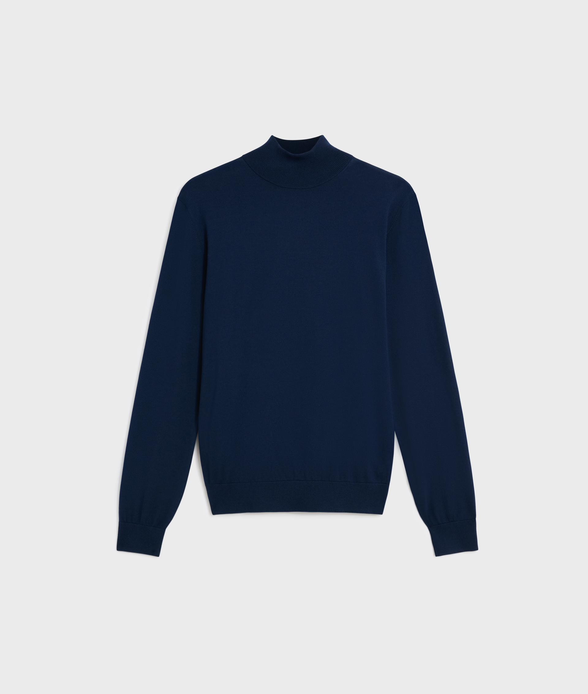 navy blue turtleneck in regular fit effortless wool | Pal Zileri
