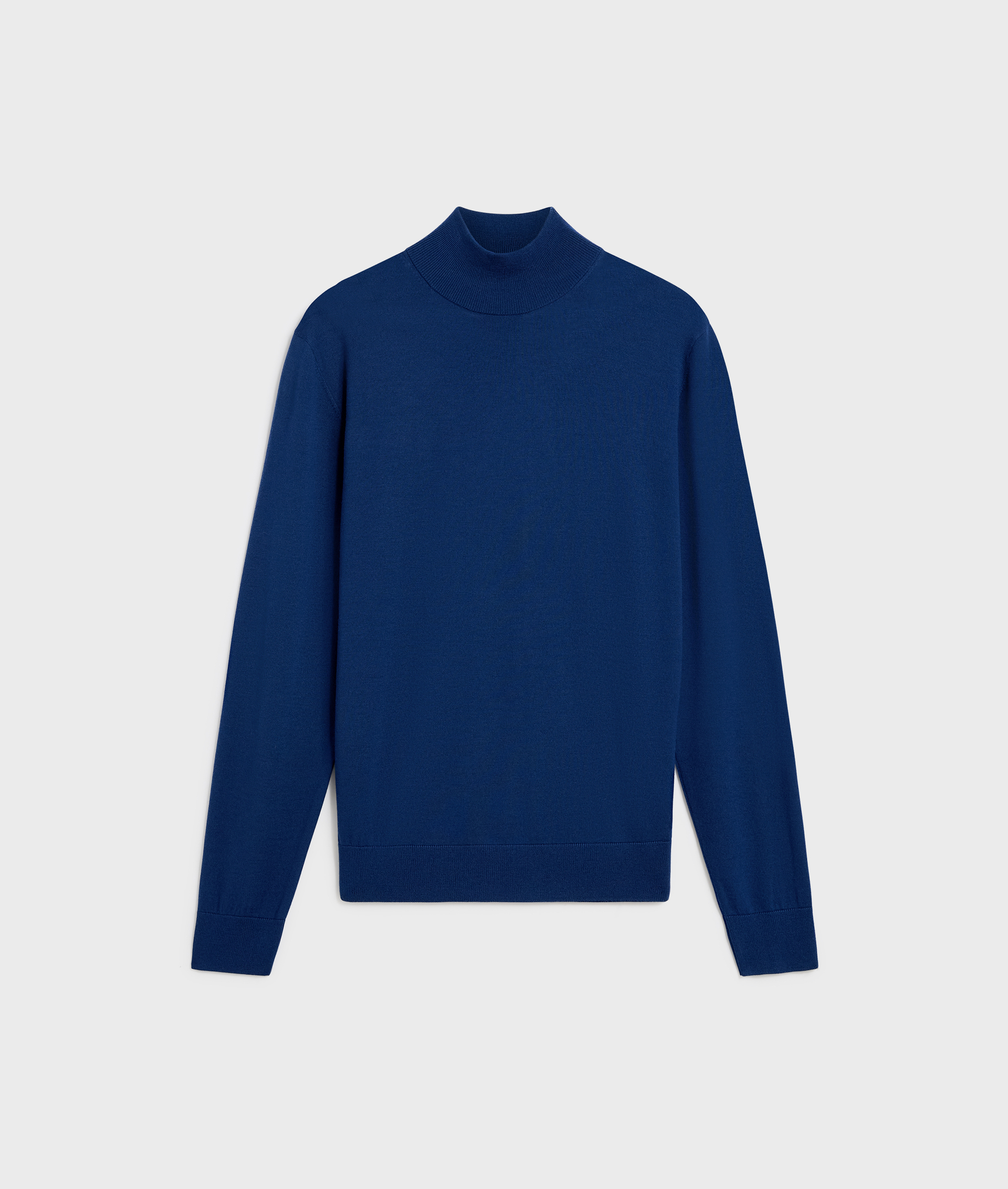 navy blue wool and nylon long sleeve ribbed regular fit crewneck sweater - Pal Zileri | Official Website
