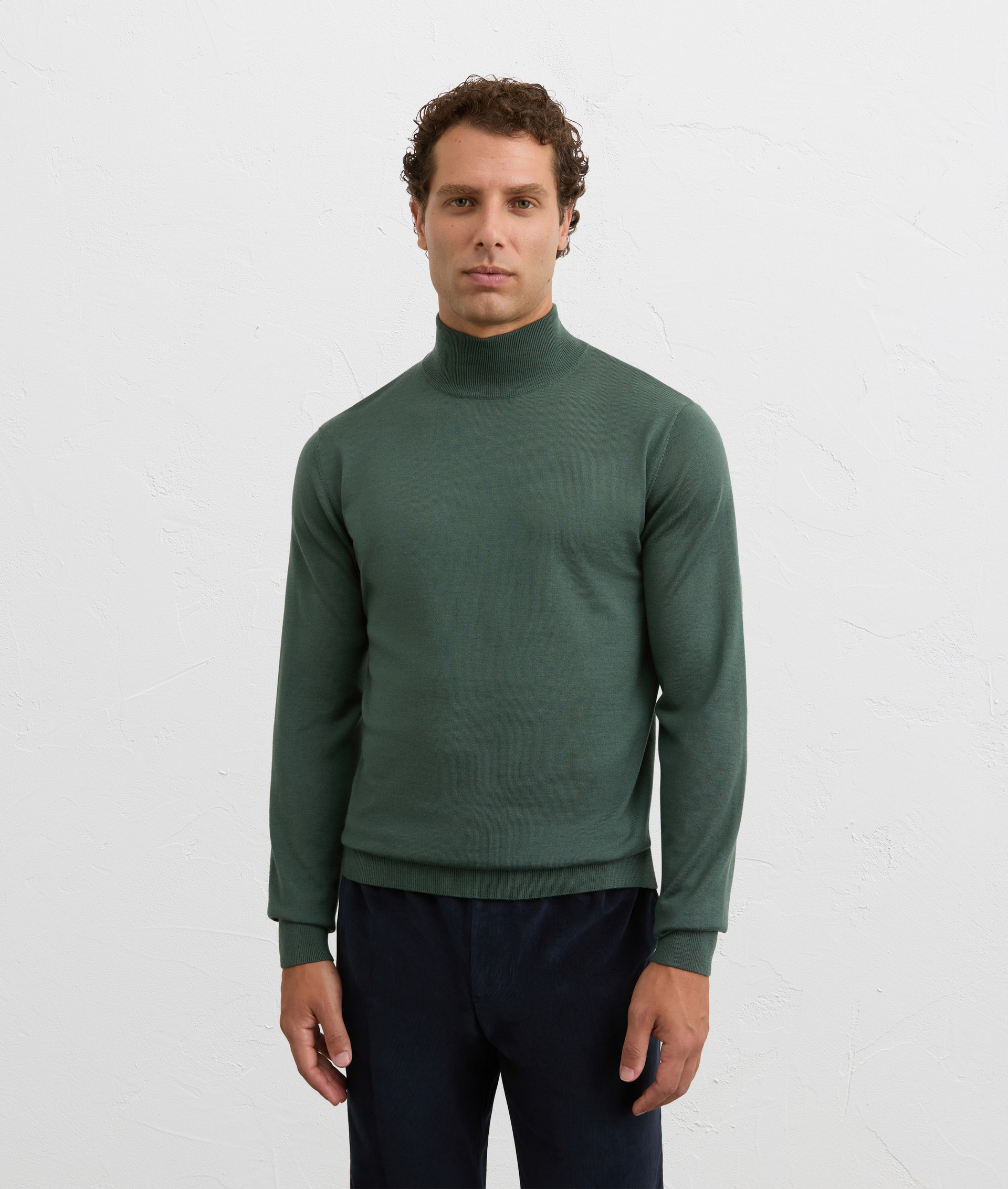 green turtleneck in effortless wool regular fit | Pal Zileri