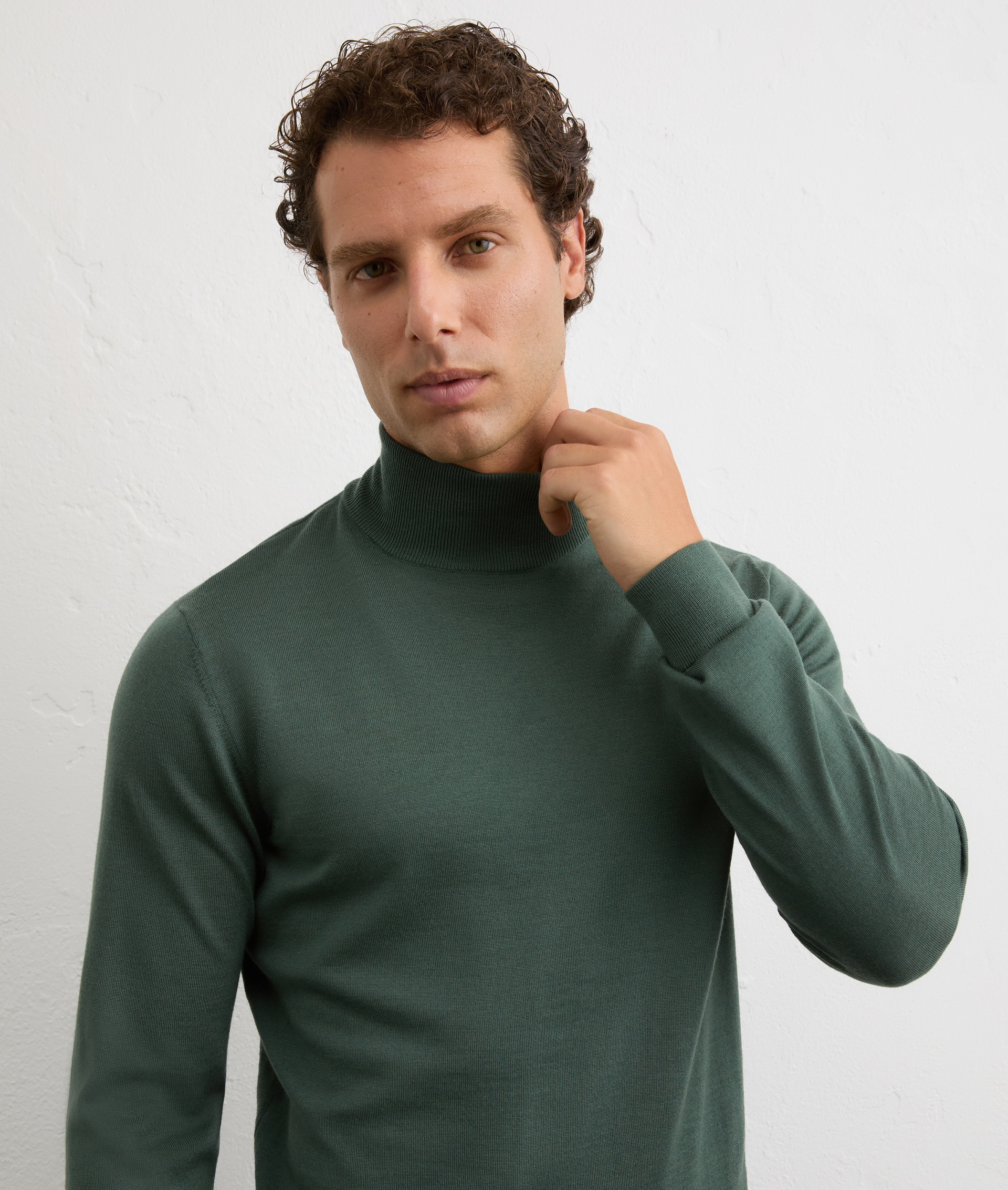 green turtleneck in effortless wool regular fit | Pal Zileri