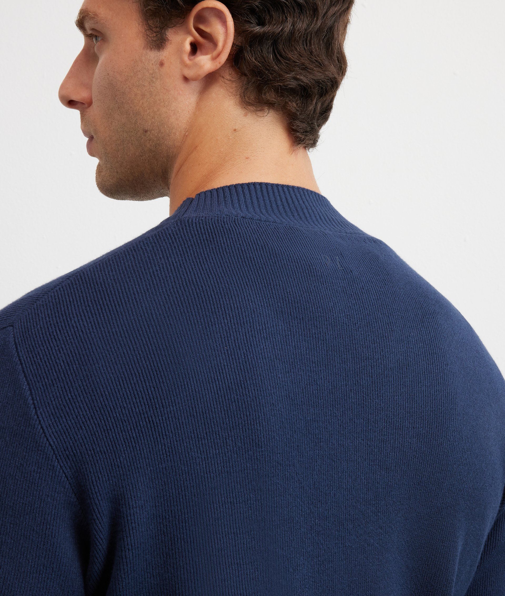maglia a collo alto regular fit in poliestere e viscosa blu navy - Pal Zileri | Official Website