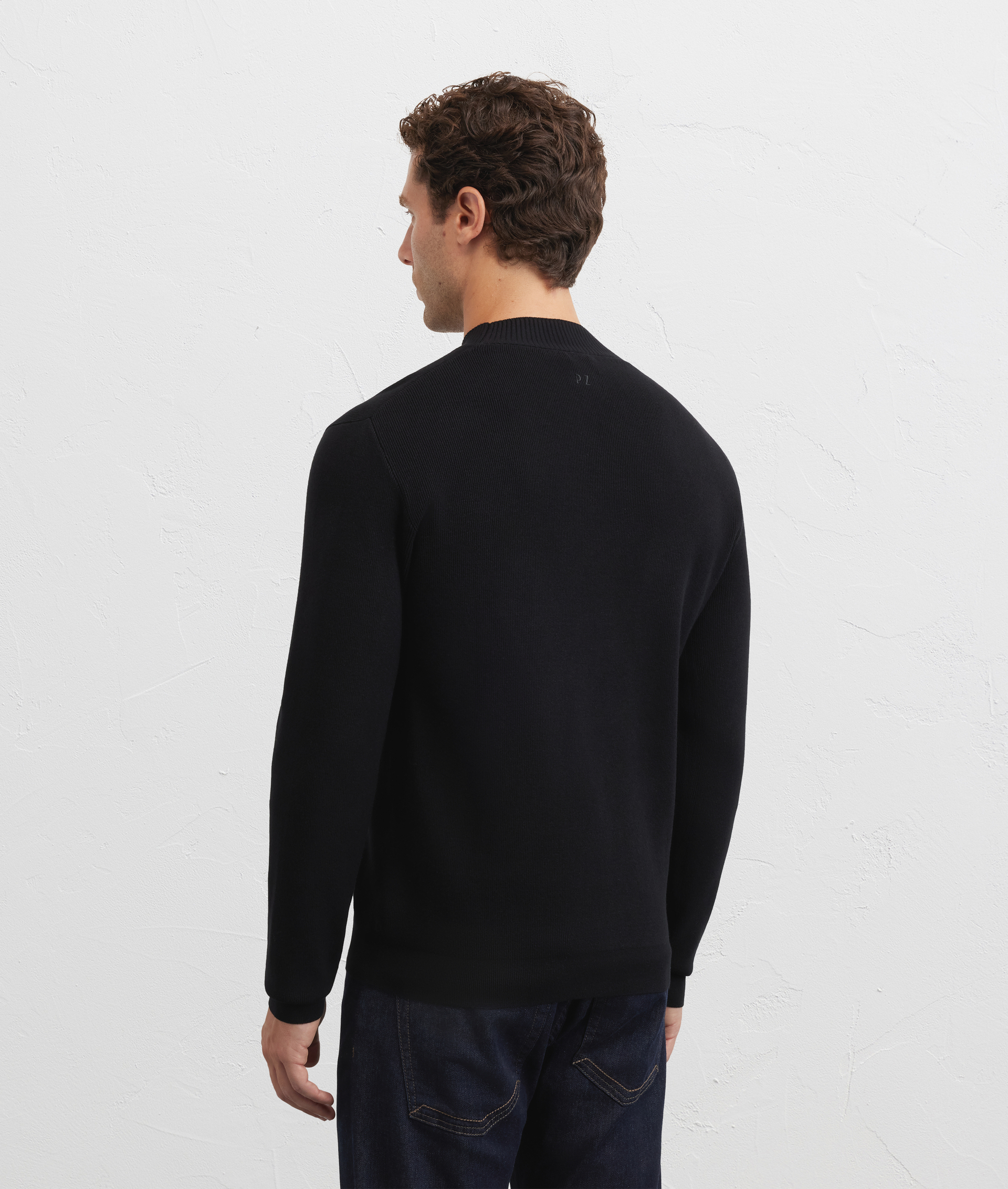 black polyester and viscose regular fit turtleneck sweater - Pal Zileri | Official Website