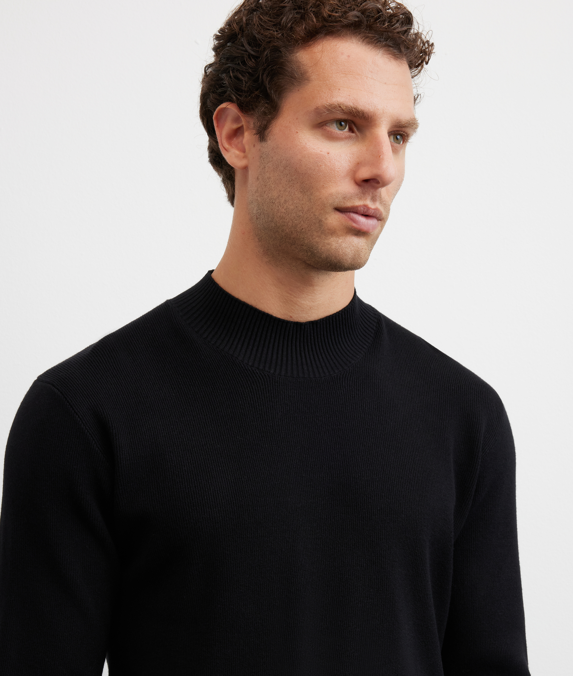 black polyester and viscose regular fit turtleneck sweater - Pal Zileri | Official Website