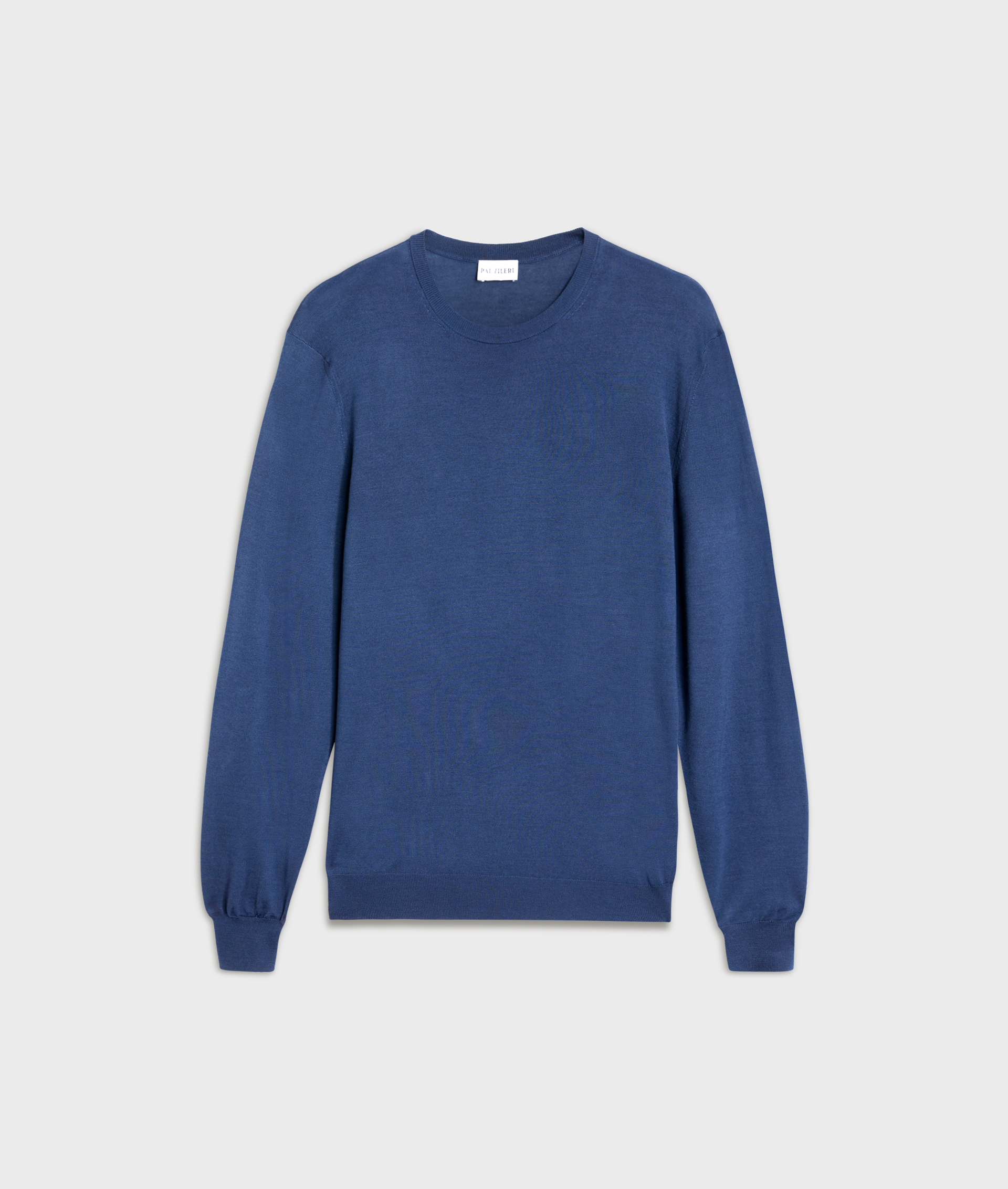 light blue wool and cashmere regular fit crewneck sweater - Knitwear - Pal Zileri | Official Website