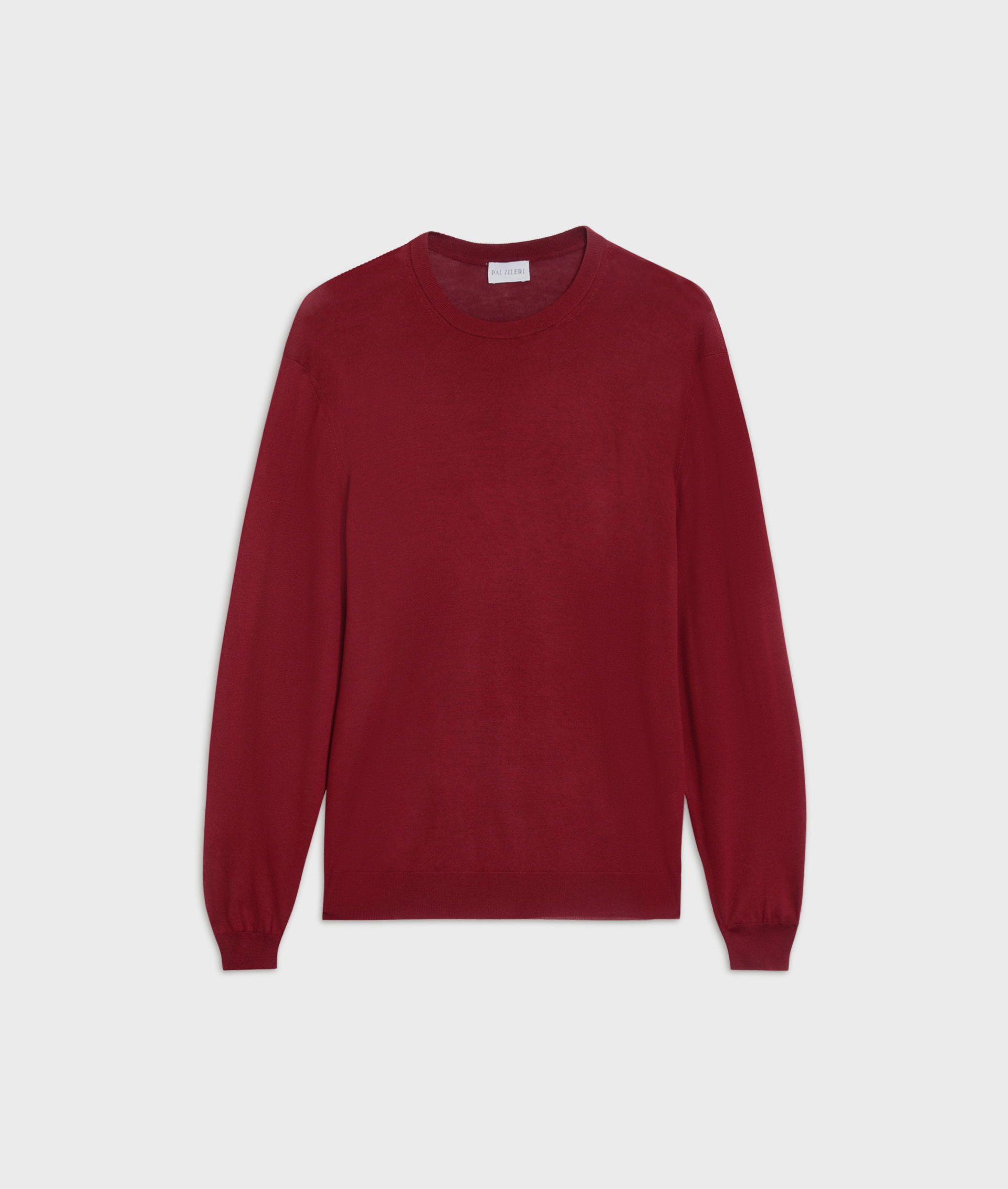 burgundy wool and cashmere regular fit crewneck sweater - Knitwear - Pal Zileri | Official Website
