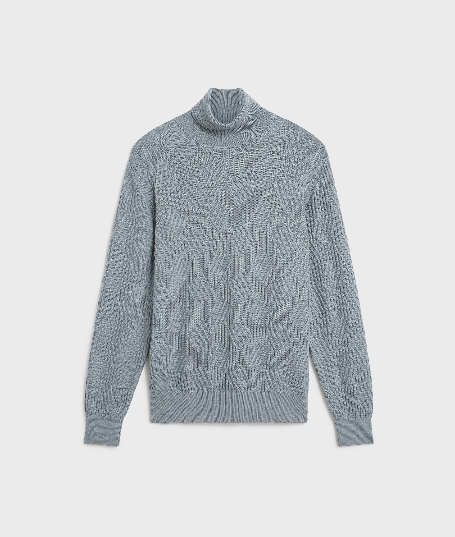 dolcevita con gioco di costine regular fit in lana merino grigio - Maglieria - Pal Zileri | Official Website