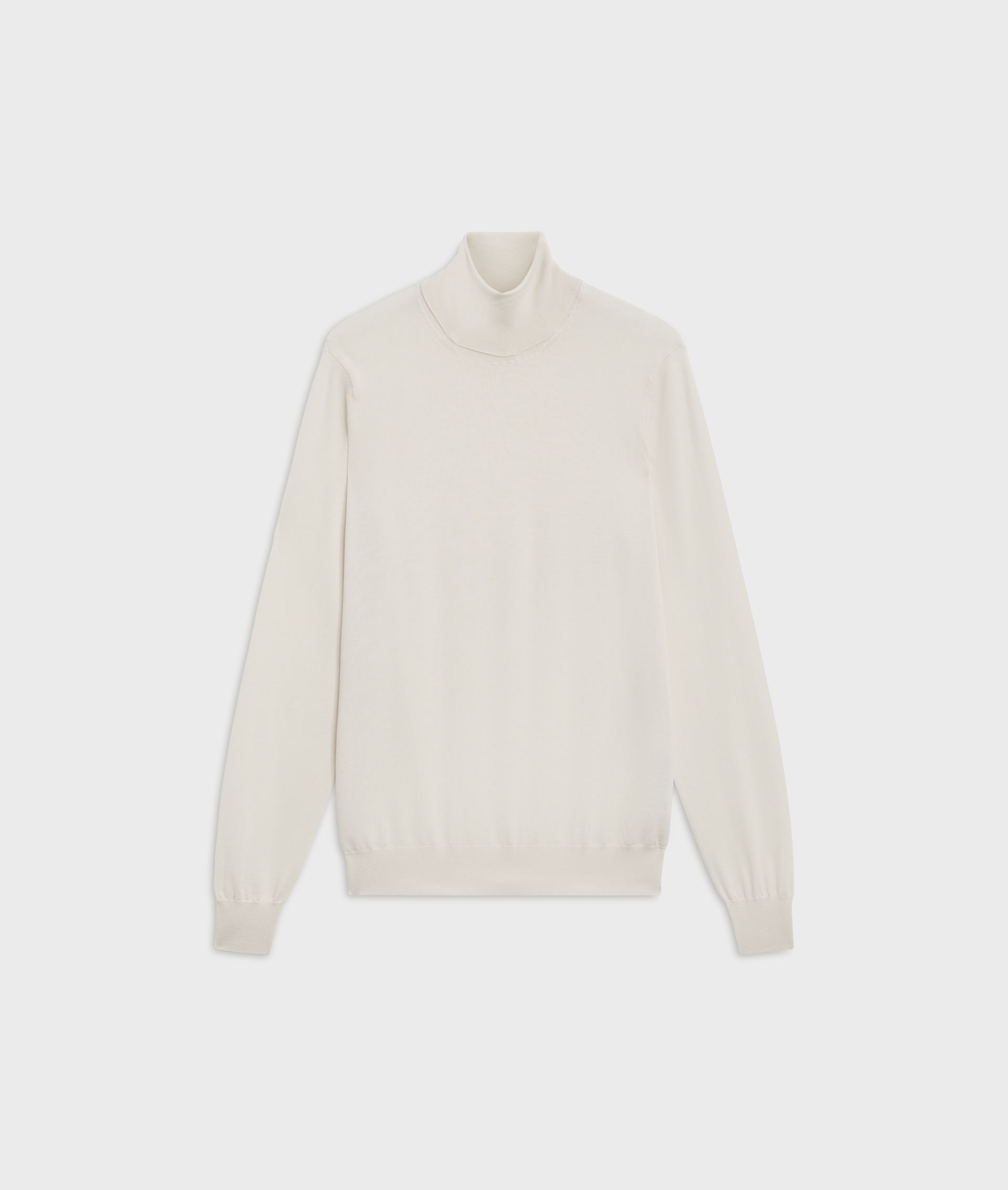 regular fit ribbed turtleneck in natural wool and cashmere | Pal Zileri