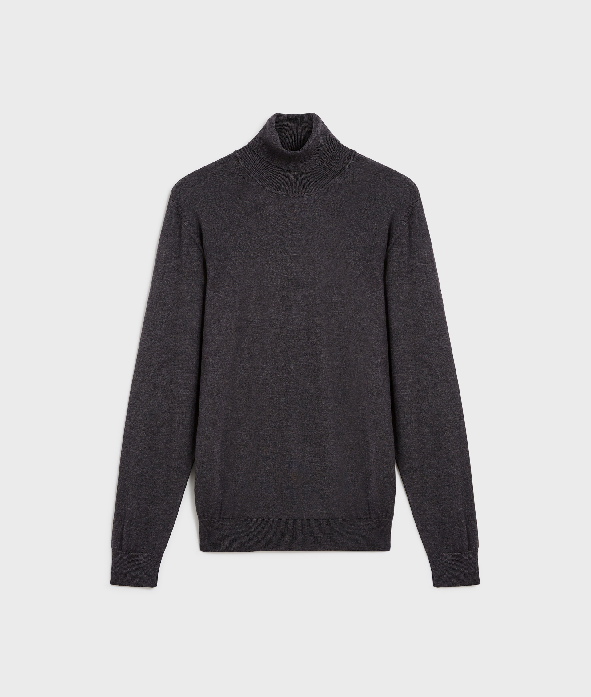 dark grey wool and silk regular fit turtleneck - Knitwear - Pal Zileri | Official Website
