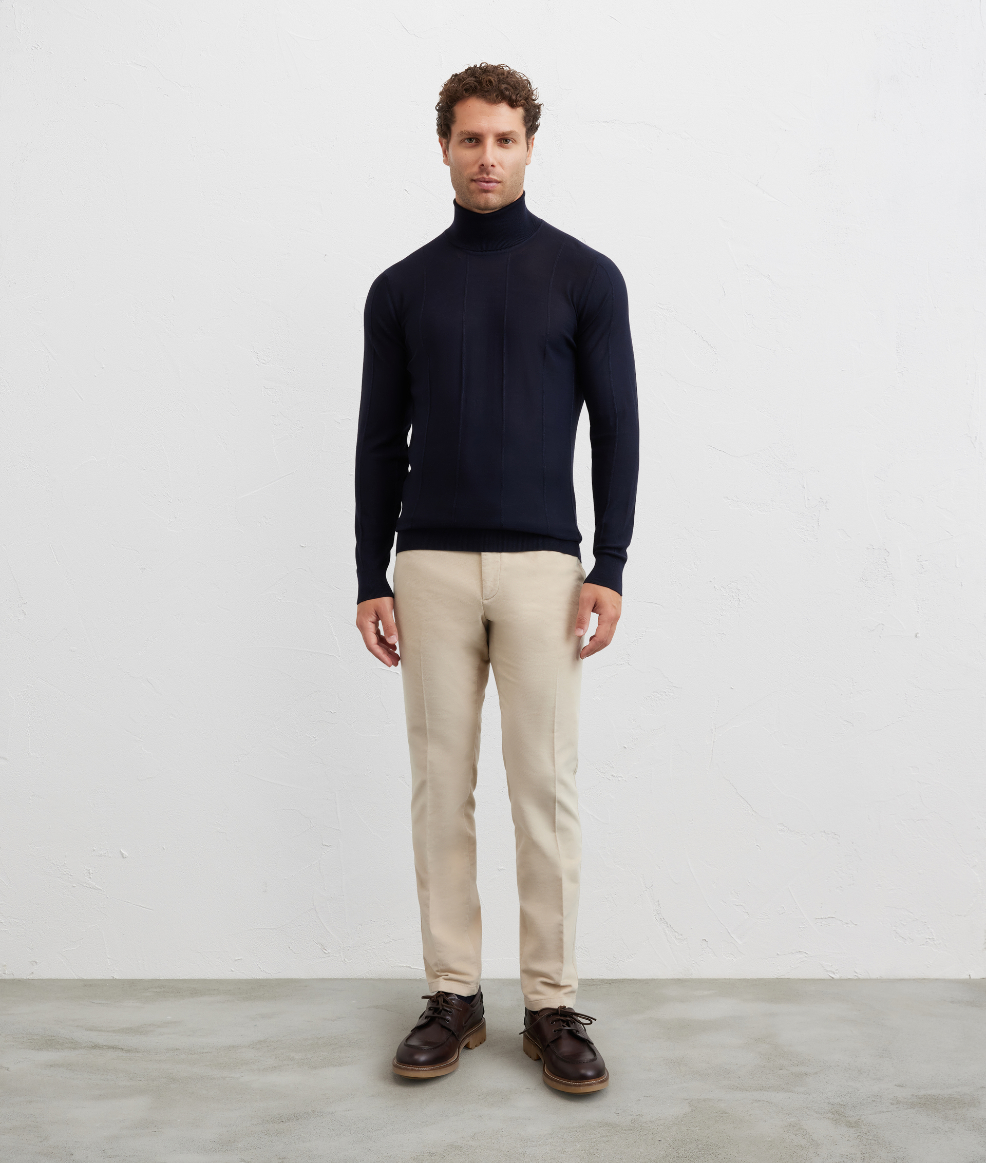 dolcevita regular fit in seta e lana blu navy - Maglieria - Pal Zileri | Official Website