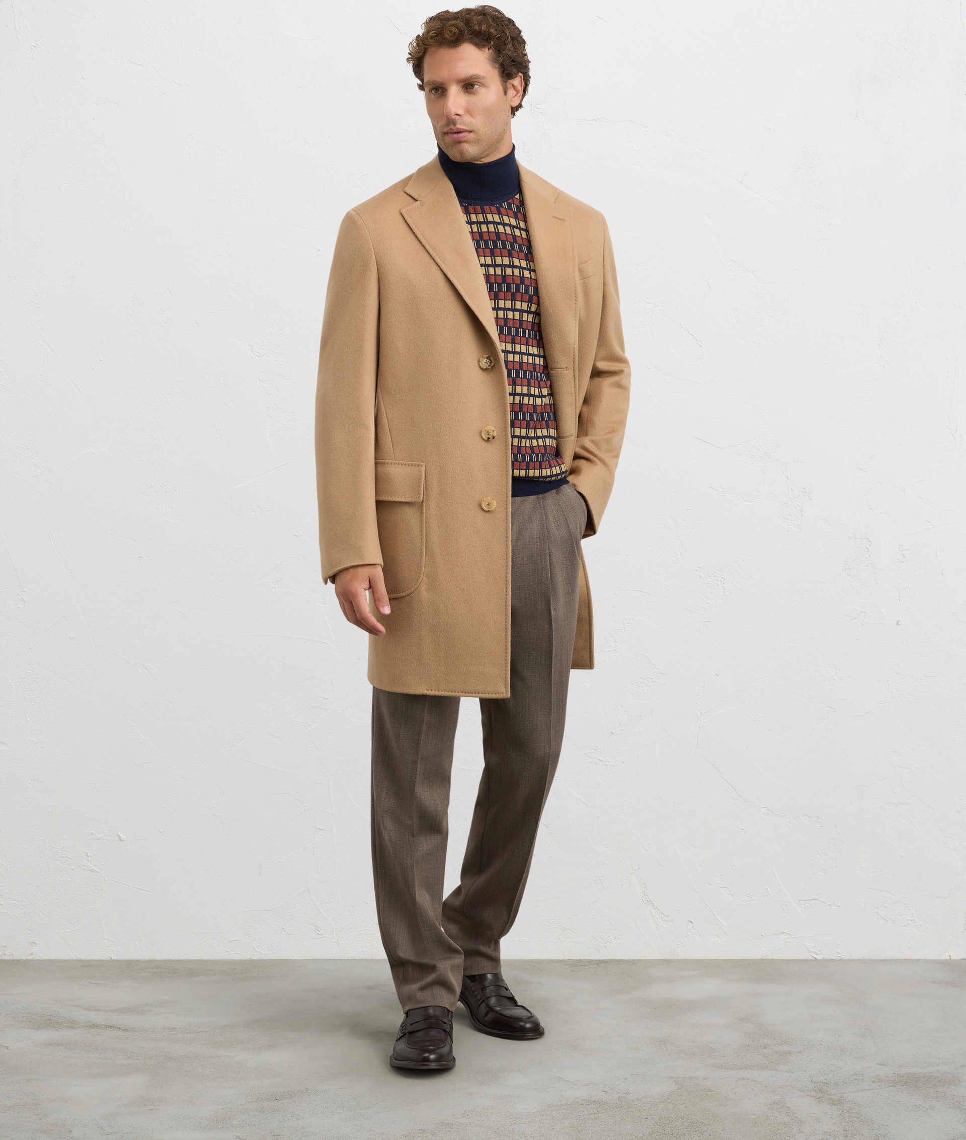 camel wool regular fit turtleneck | Pal Zileri