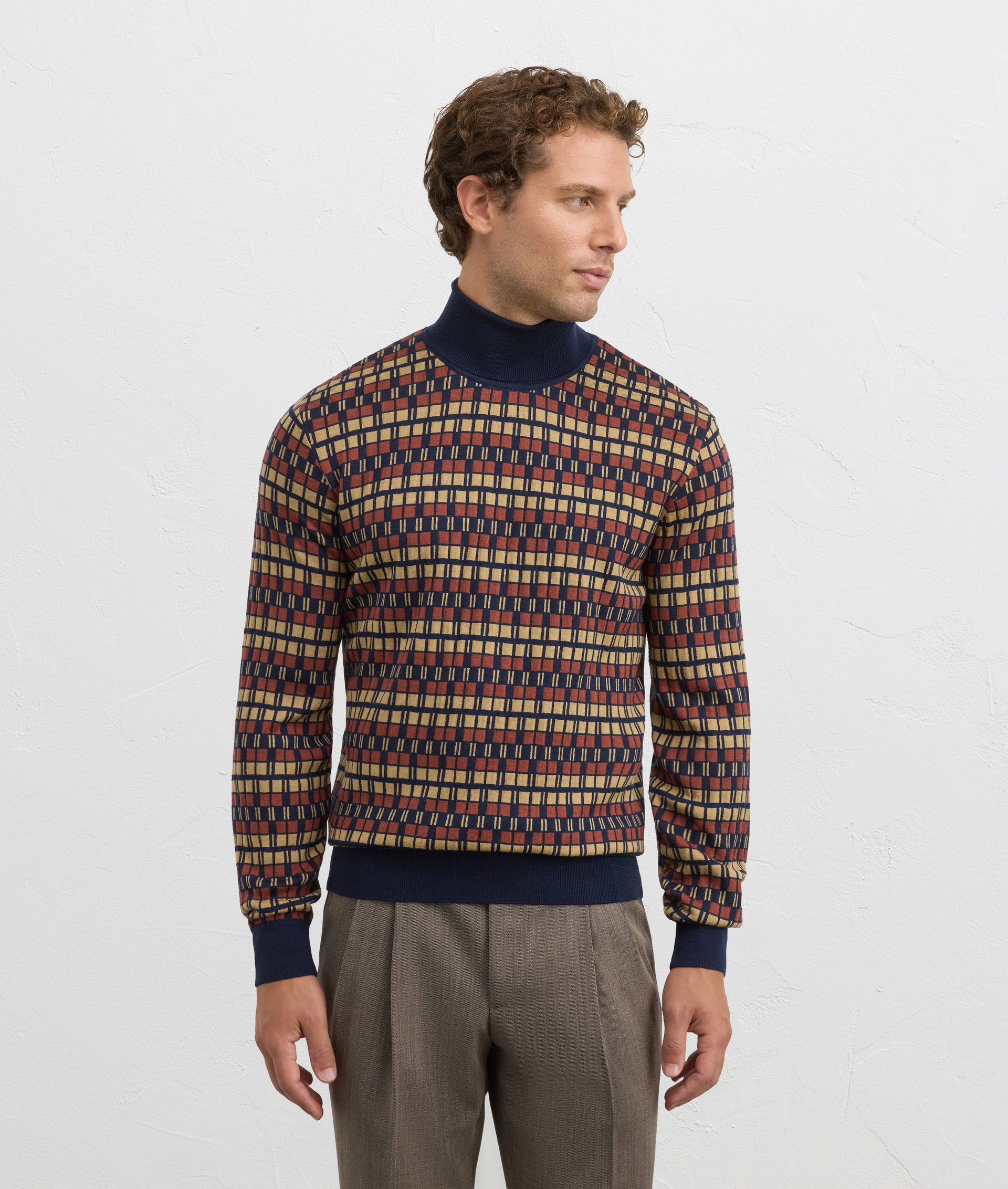 camel wool regular fit turtleneck | Pal Zileri