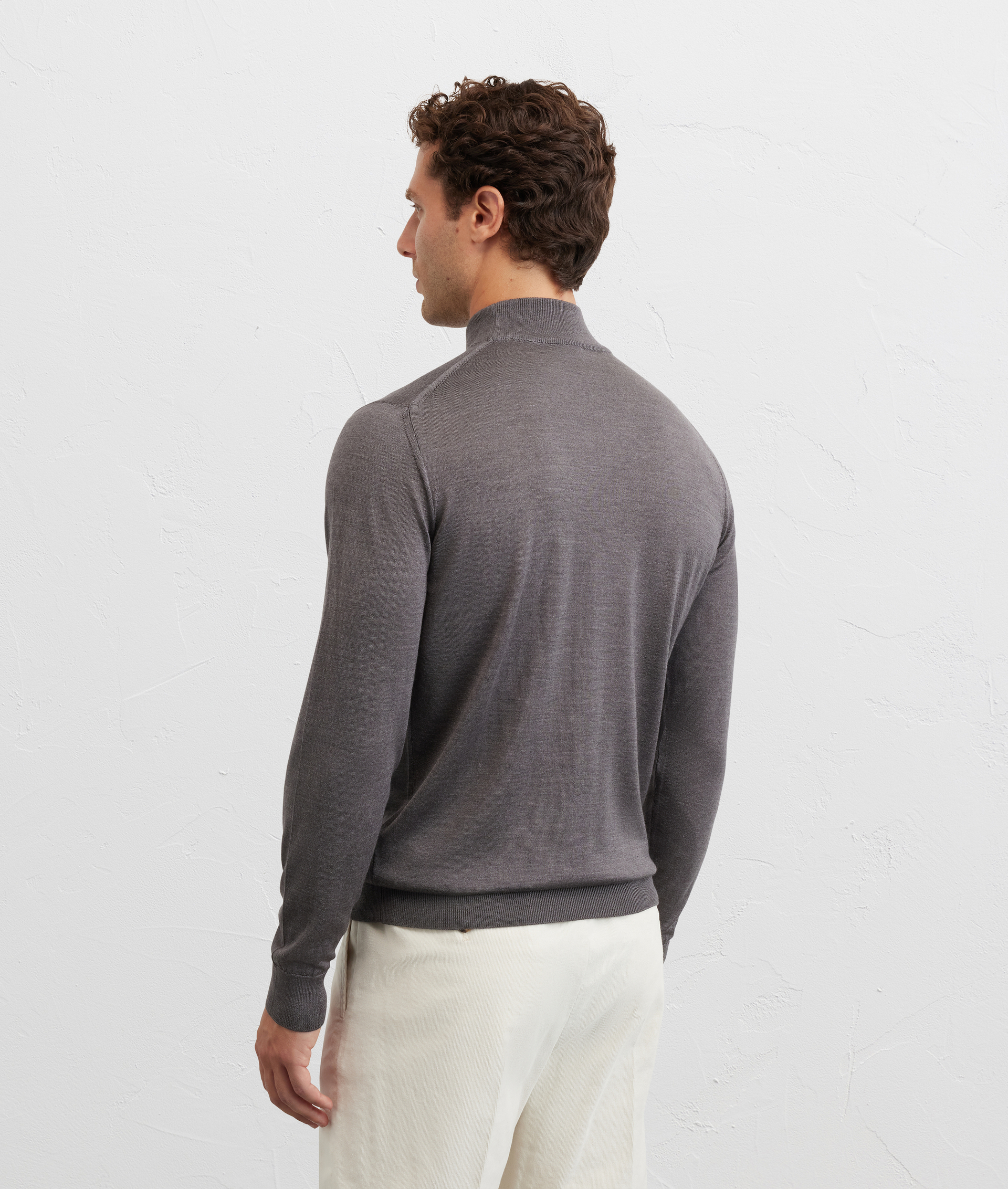 grey turtleneck regular fit in silk and wool - Pal Zileri | Official Website