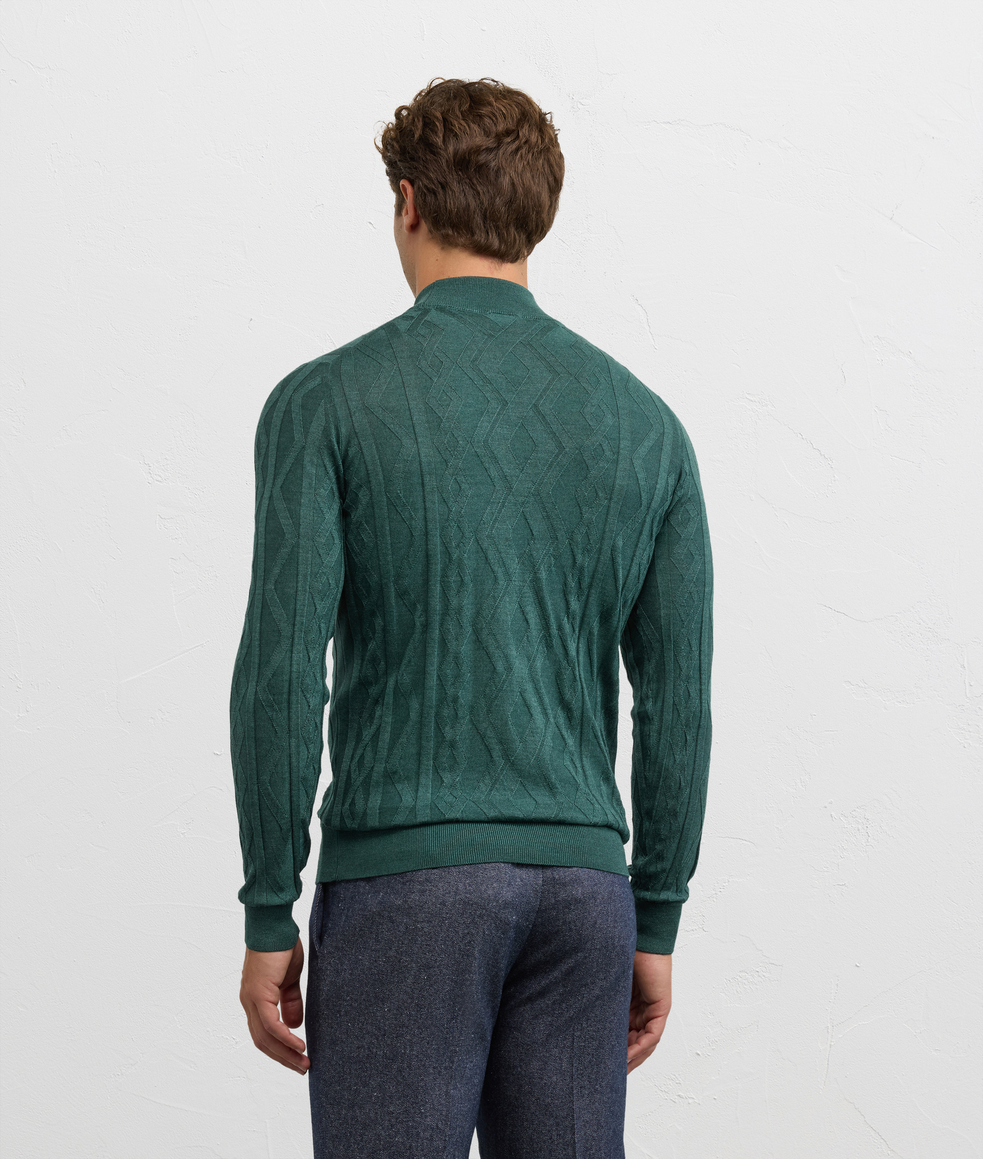 green turtleneck regular fit in silk and wool - Pal Zileri | Official Website
