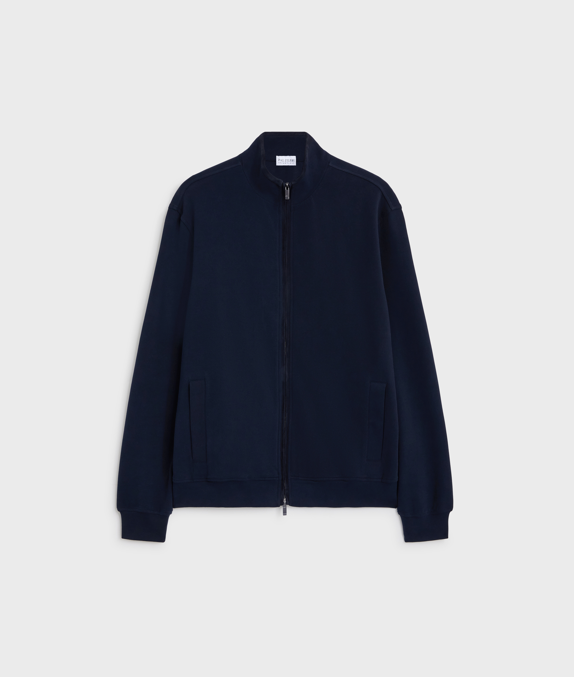 felpa con collo stand up regular fit in cotone e nylon blu navy - Maglieria - Pal Zileri | Official Website