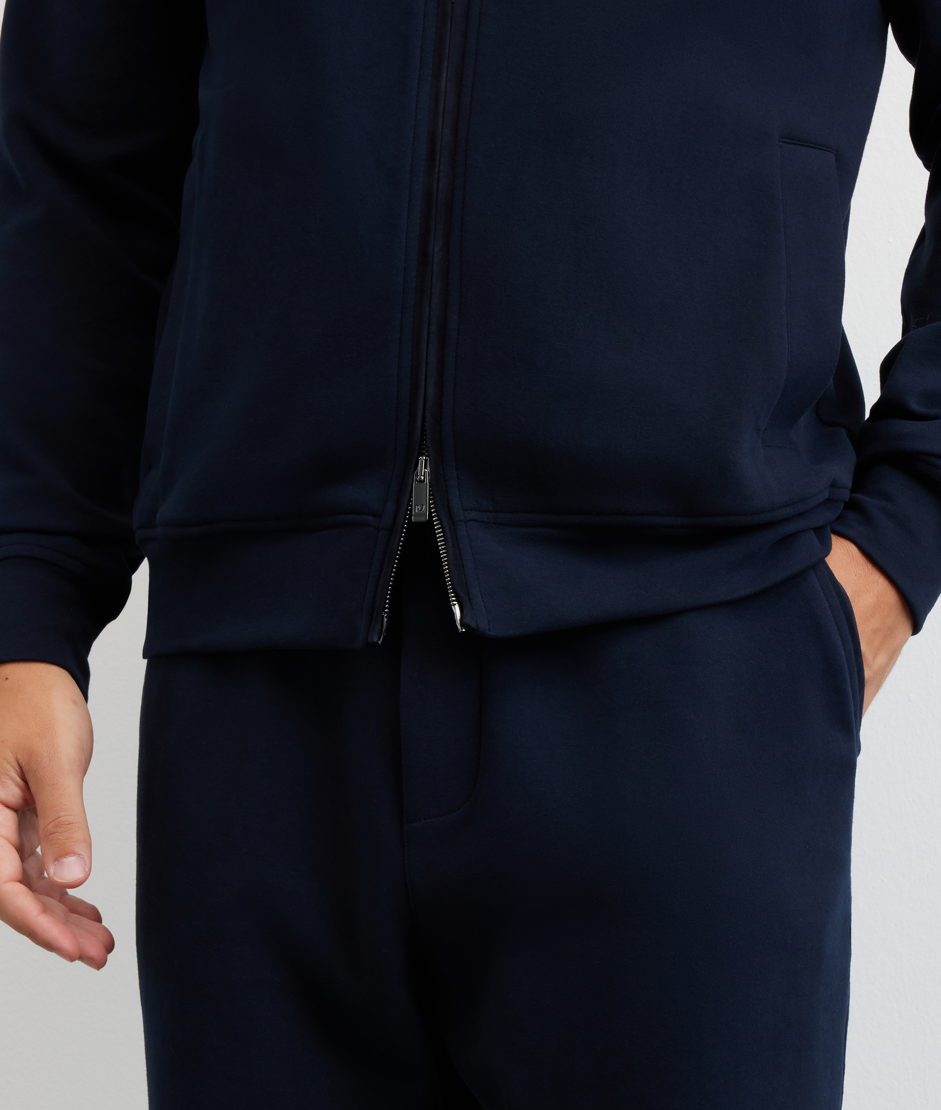 felpa con collo stand up regular fit in cotone e nylon blu navy - Pal Zileri | Official Website