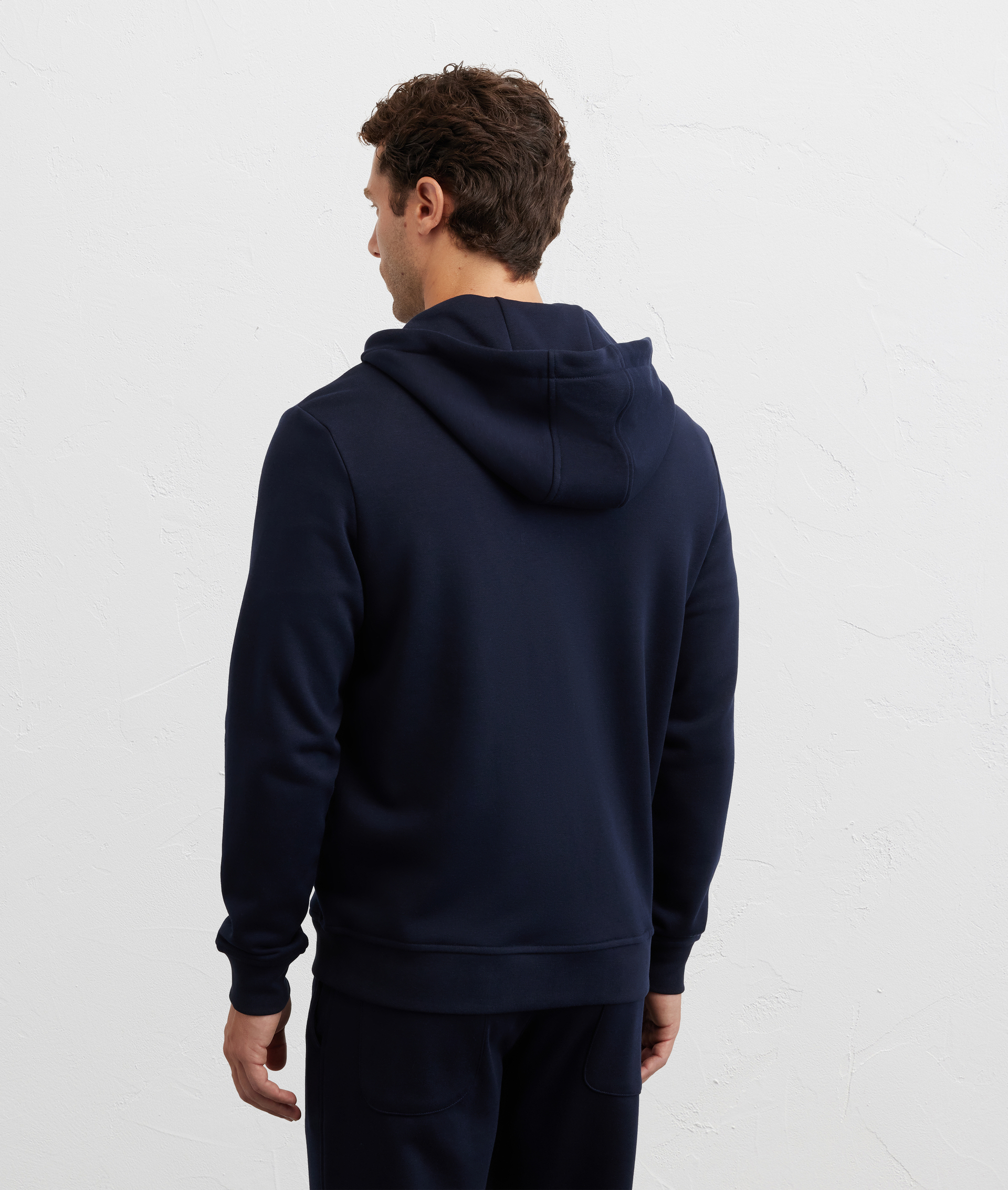 felpa con cappuccio regular fit in cotone e poliestere blu navy - Pal Zileri | Official Website
