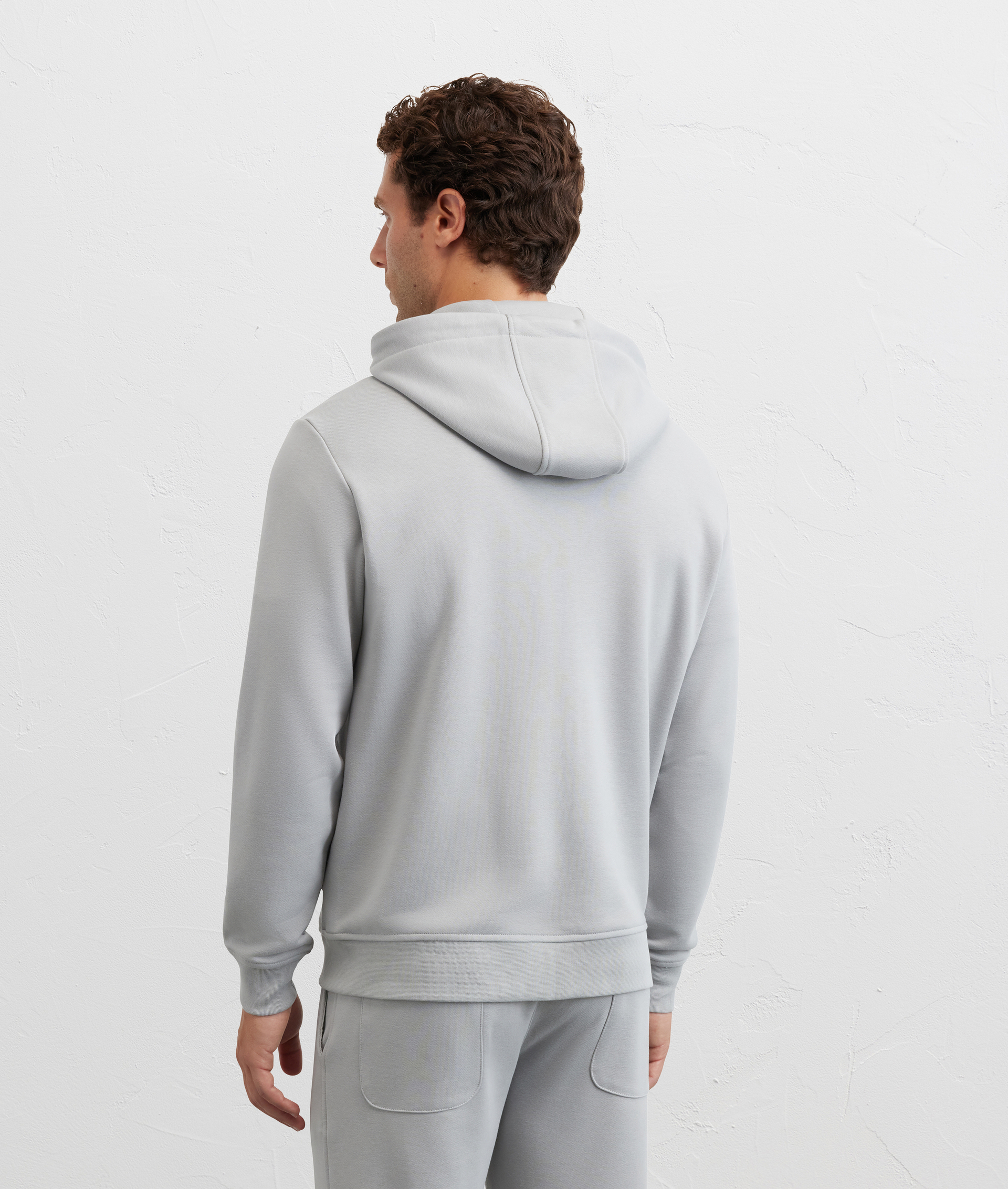 light grey hoodie regular fit in cotton and polyester - Pal Zileri | Official Website