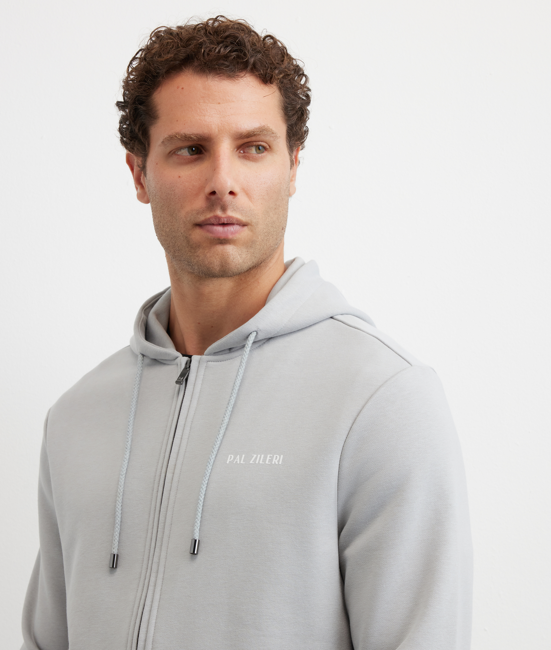 light grey hoodie regular fit in cotton and polyester - Pal Zileri | Official Website
