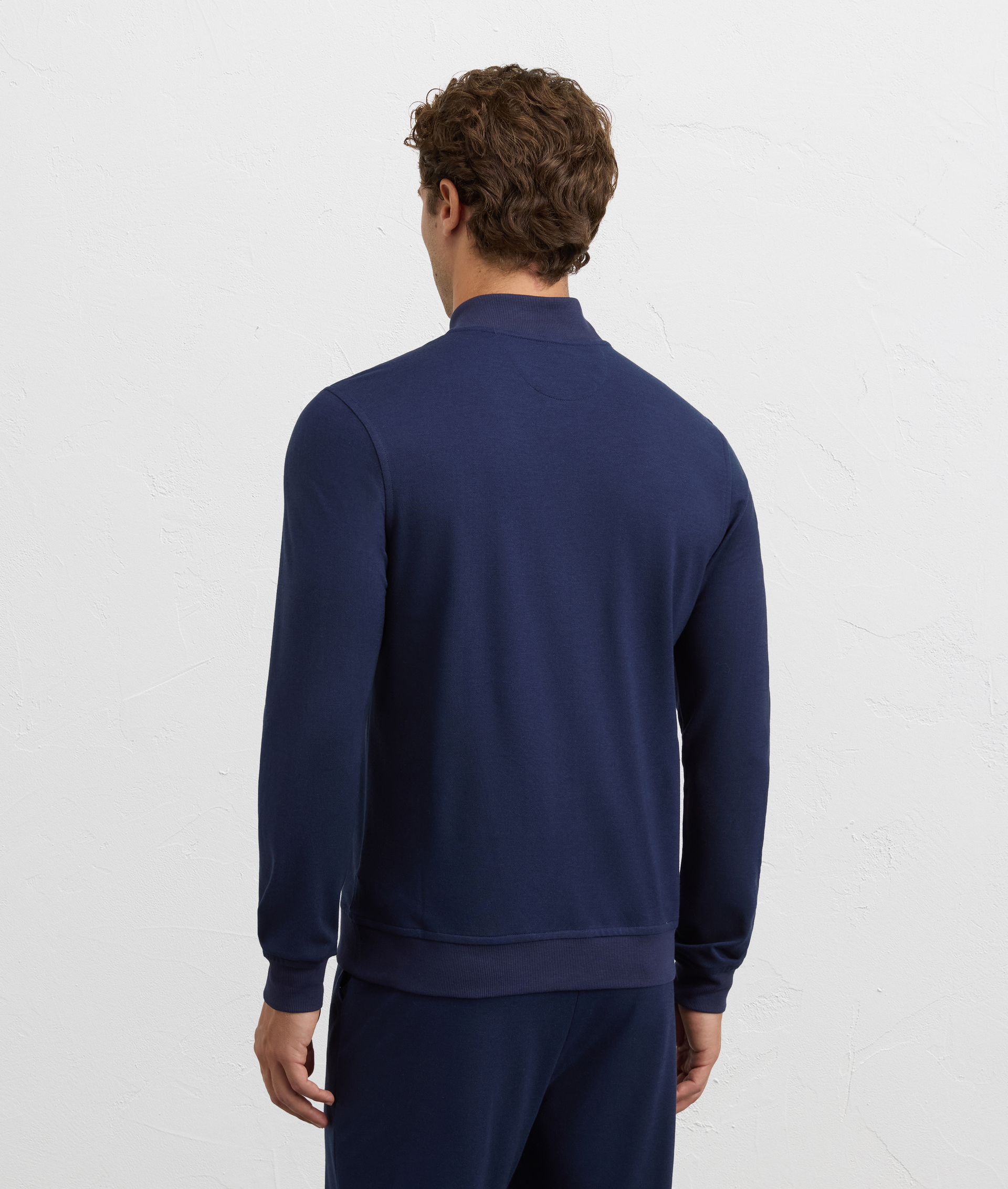 navy blue sweat-shirt bomber regular fit in cotton and nylon | Pal Zileri
