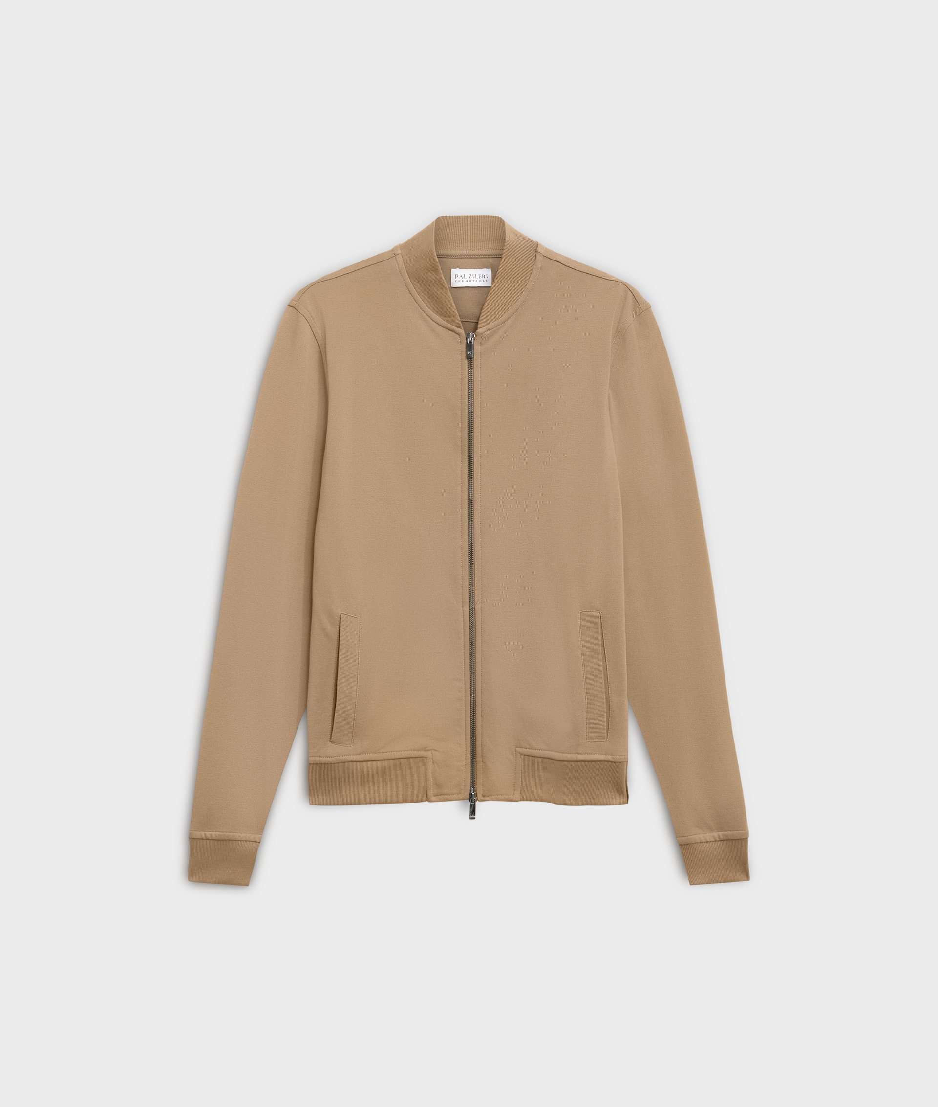 light brown sweat-shirt bomber regular fit in cotton and polyester | Pal Zileri