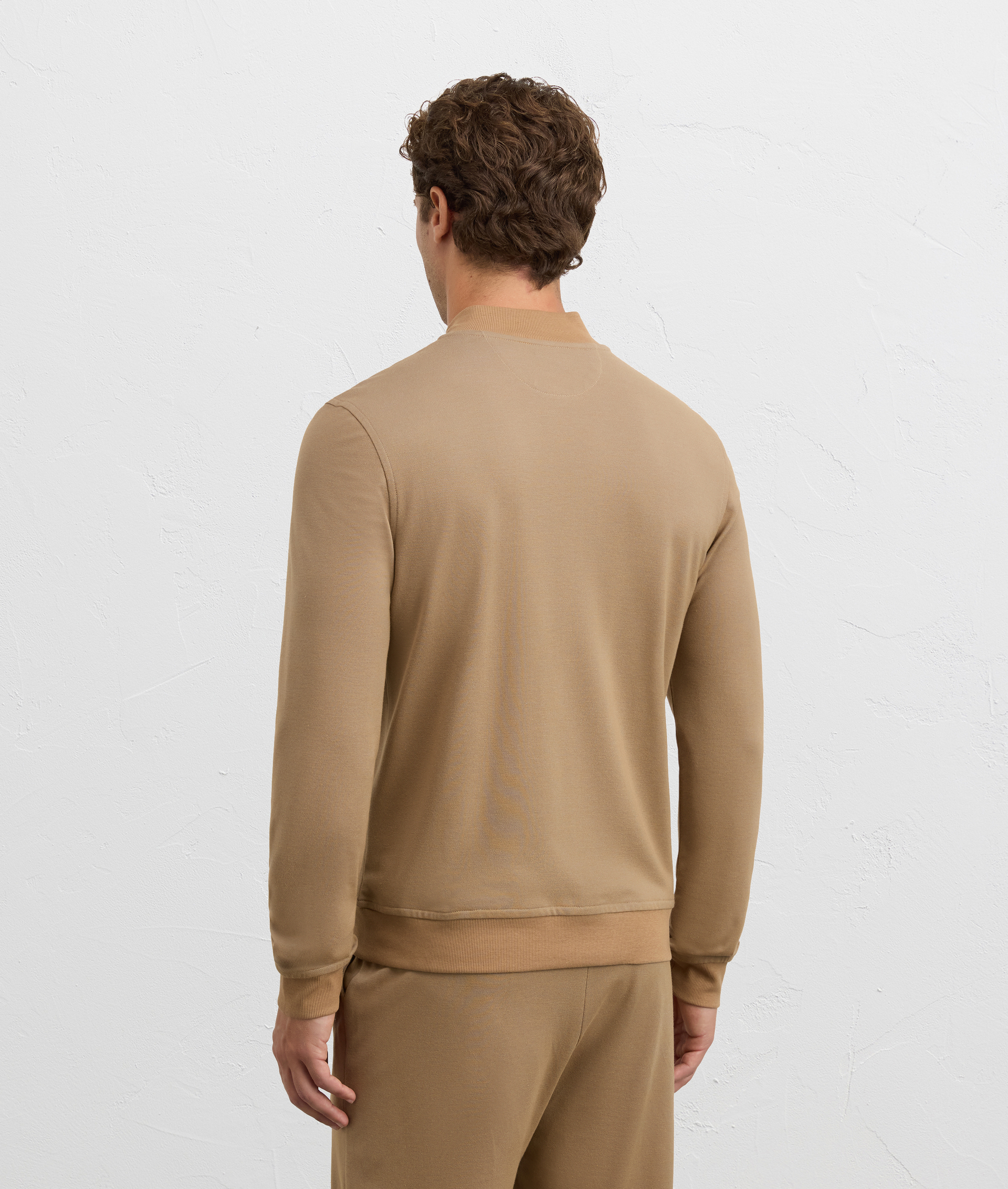 light brown sweat-shirt bomber regular fit in cotton and polyester | Pal Zileri