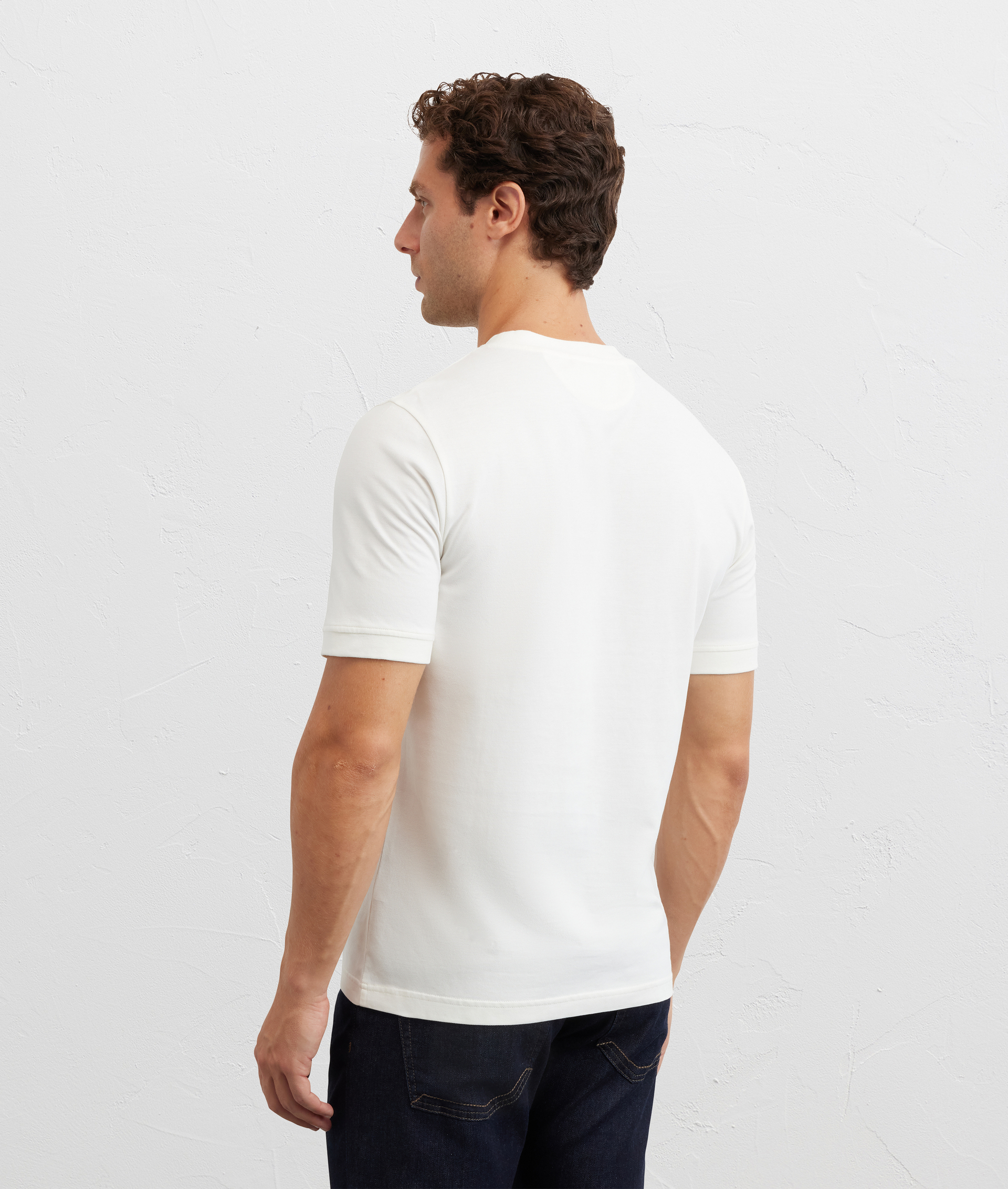 t-shirt in cotone piquet bianco - Pal Zileri | Official Website
