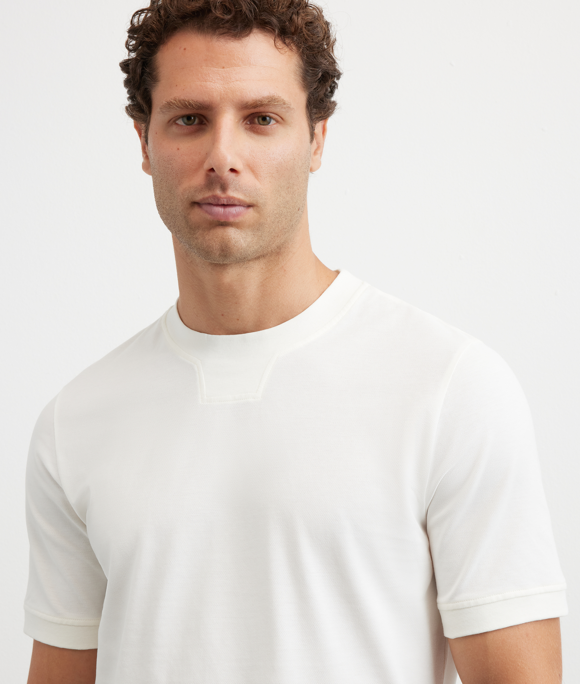 t-shirt in cotone piquet bianco - Pal Zileri | Official Website