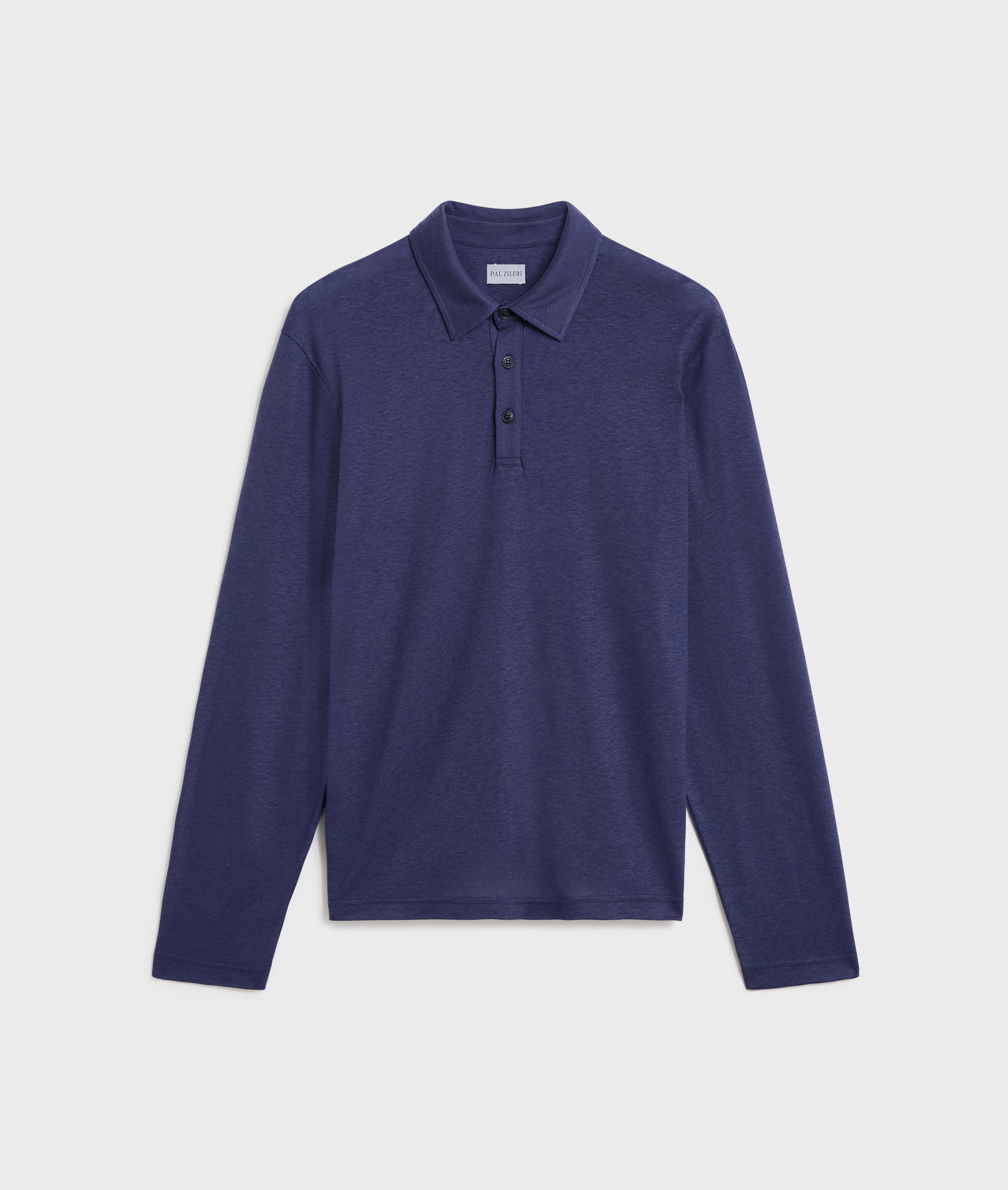 polo in jersey a maniche lunghe in lyocell e lana blu navy - T-Shirts e Polo - Pal Zileri | Official Website