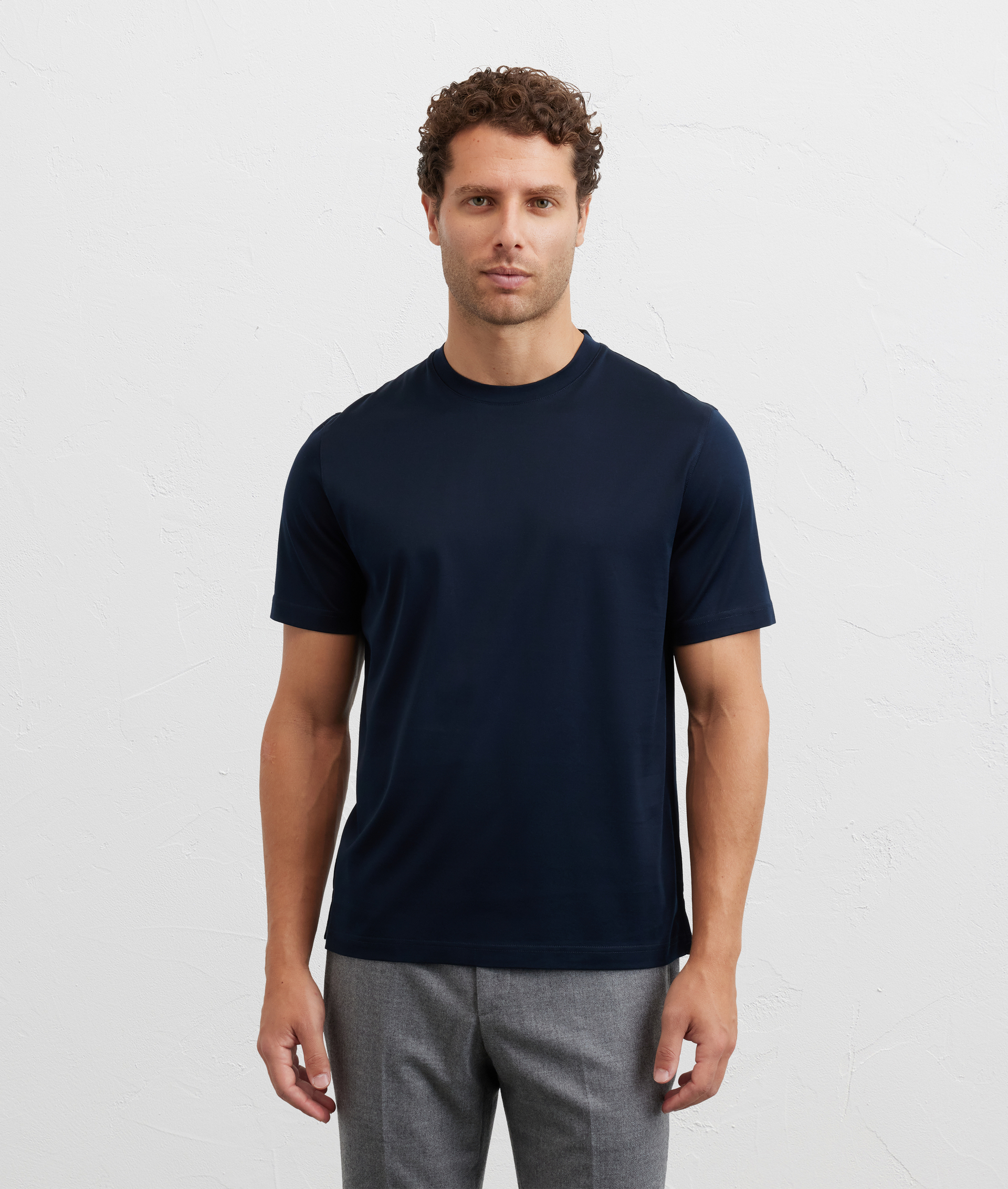 t-shirt in cotone mercerizzato regular fit blu navy - Pal Zileri | Official Website