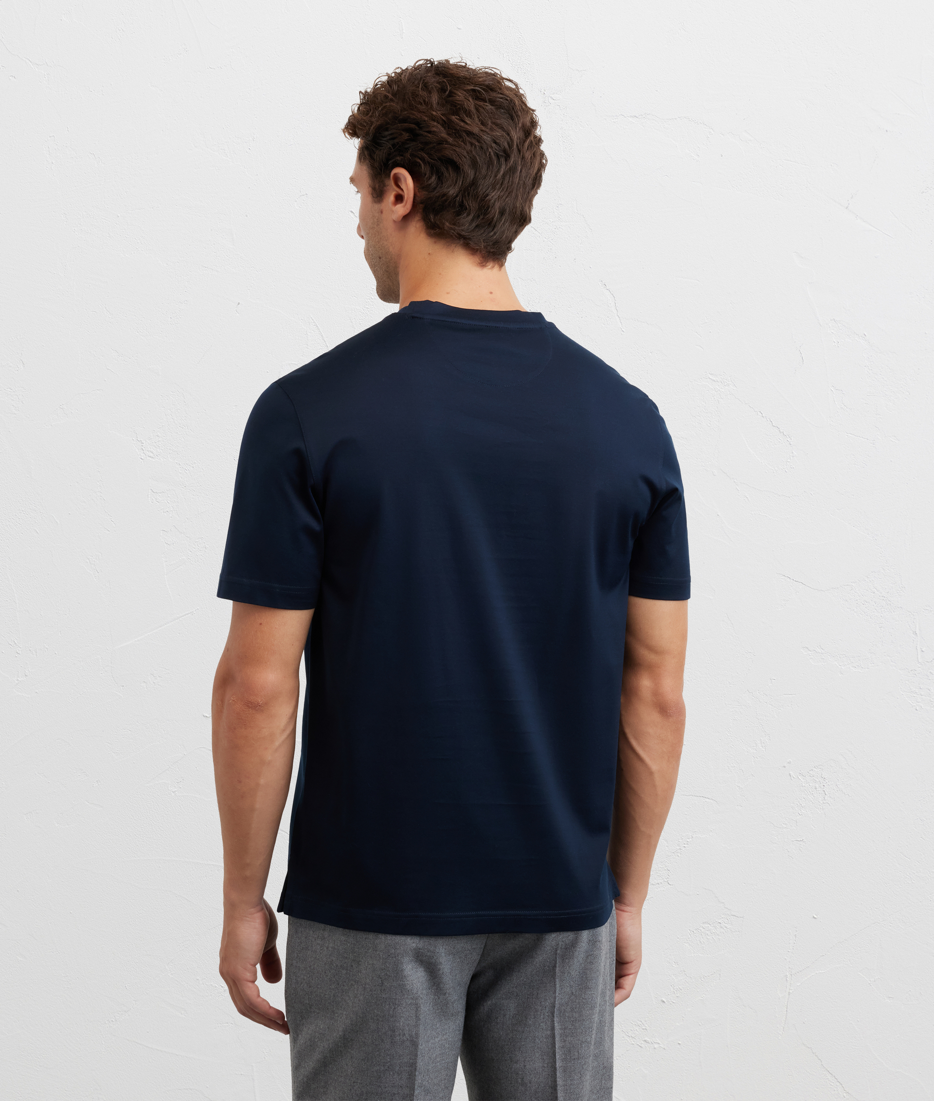 t-shirt in cotone mercerizzato regular fit blu navy - Pal Zileri | Official Website