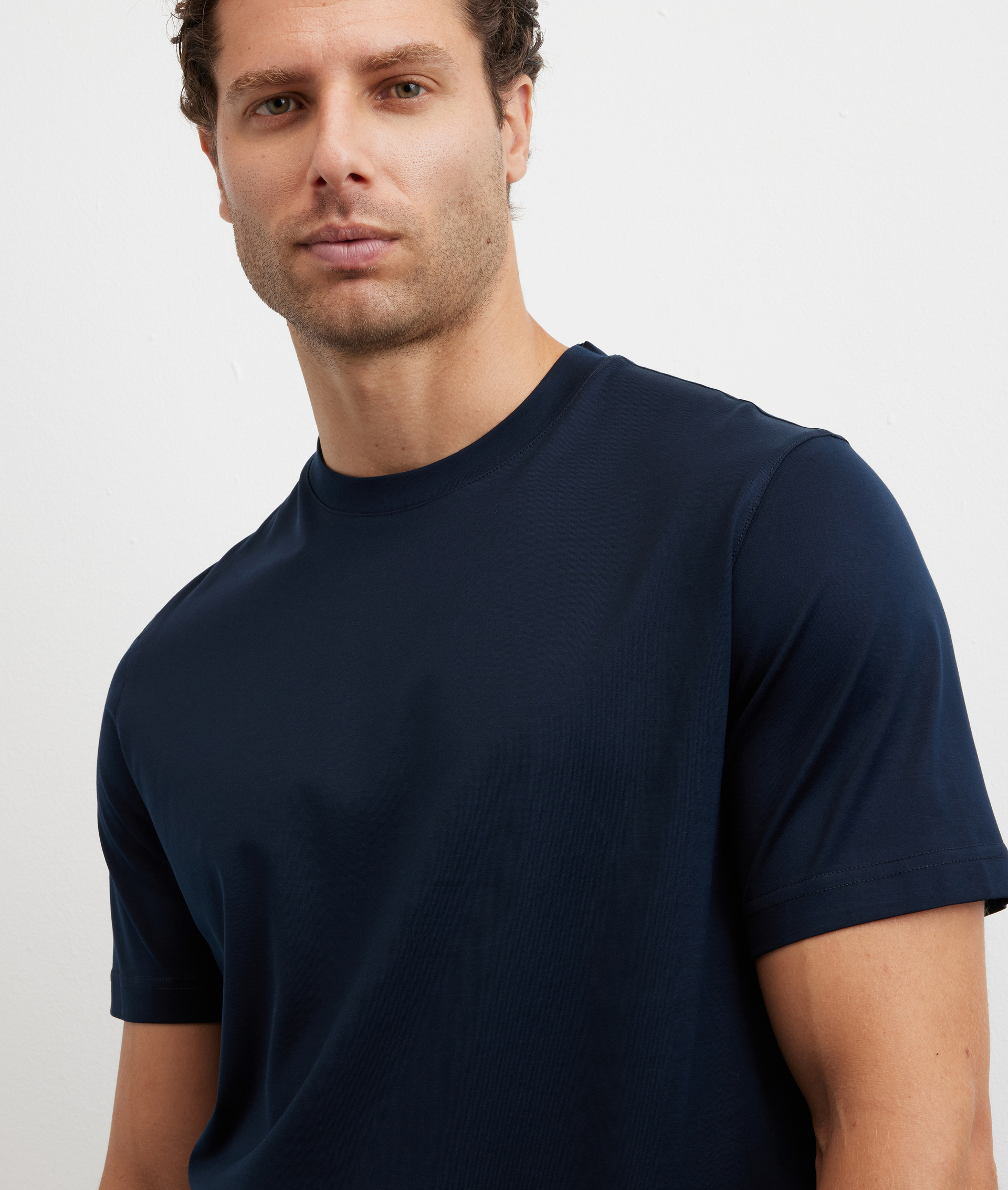 t-shirt in cotone mercerizzato regular fit blu navy - Pal Zileri | Official Website
