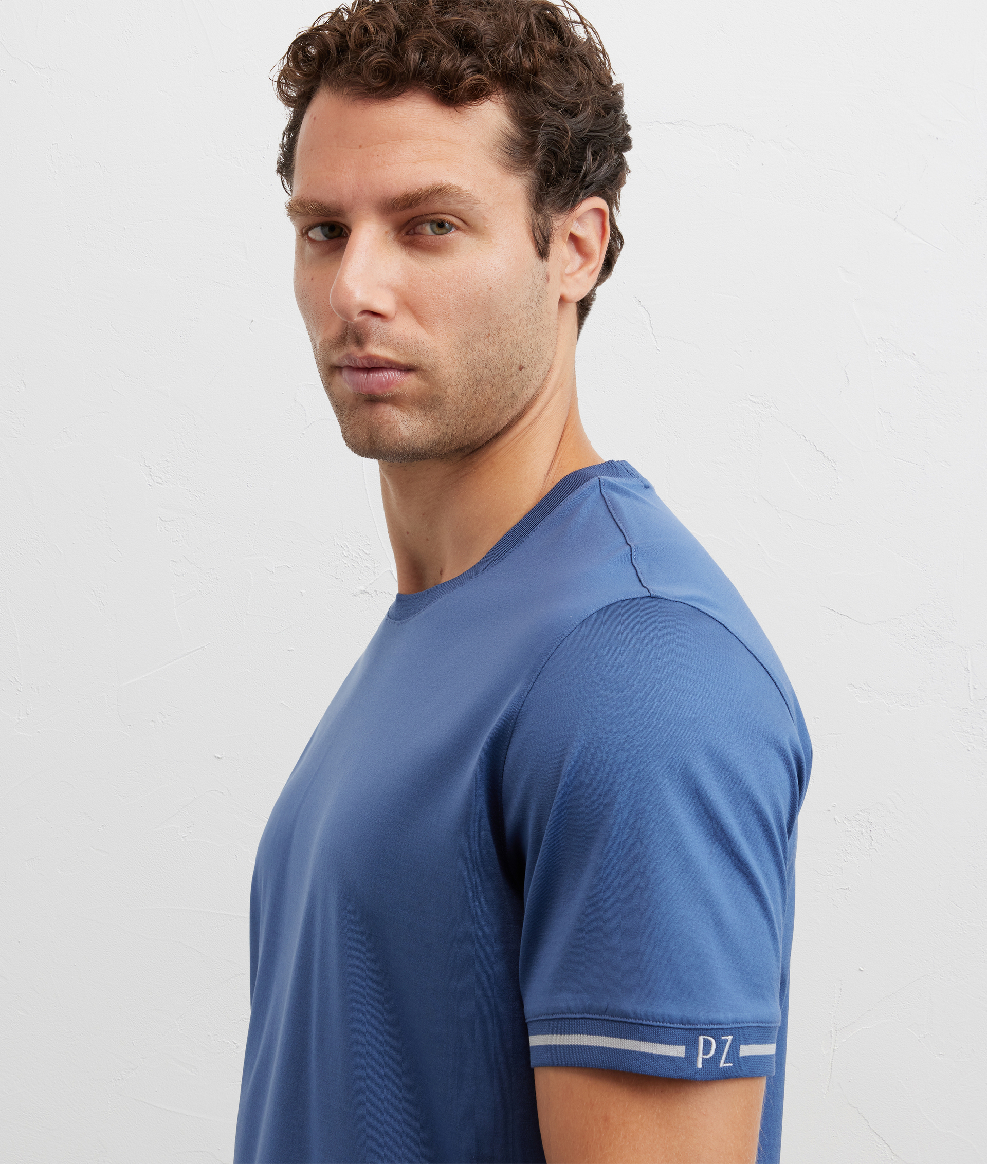 t-shirt in cotone mercerizzato regular fit azzurro - Pal Zileri | Official Website
