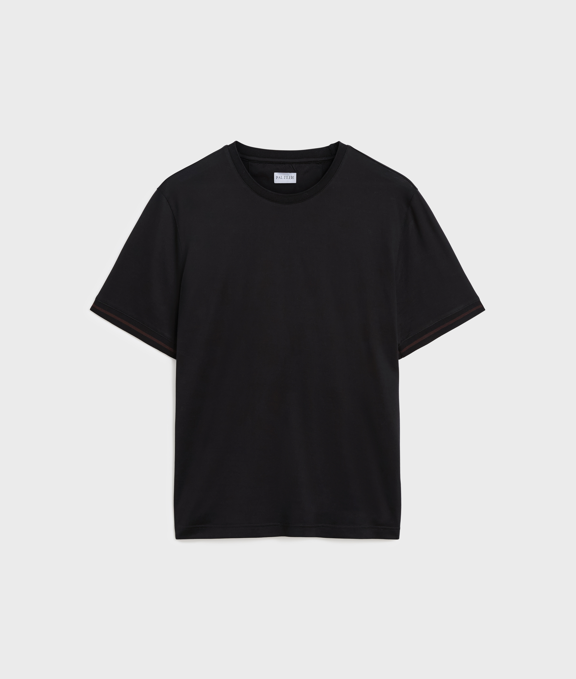 black mercerized cotton regular fit t-shirt - T-Shirts and Polo - Pal Zileri | Official Website