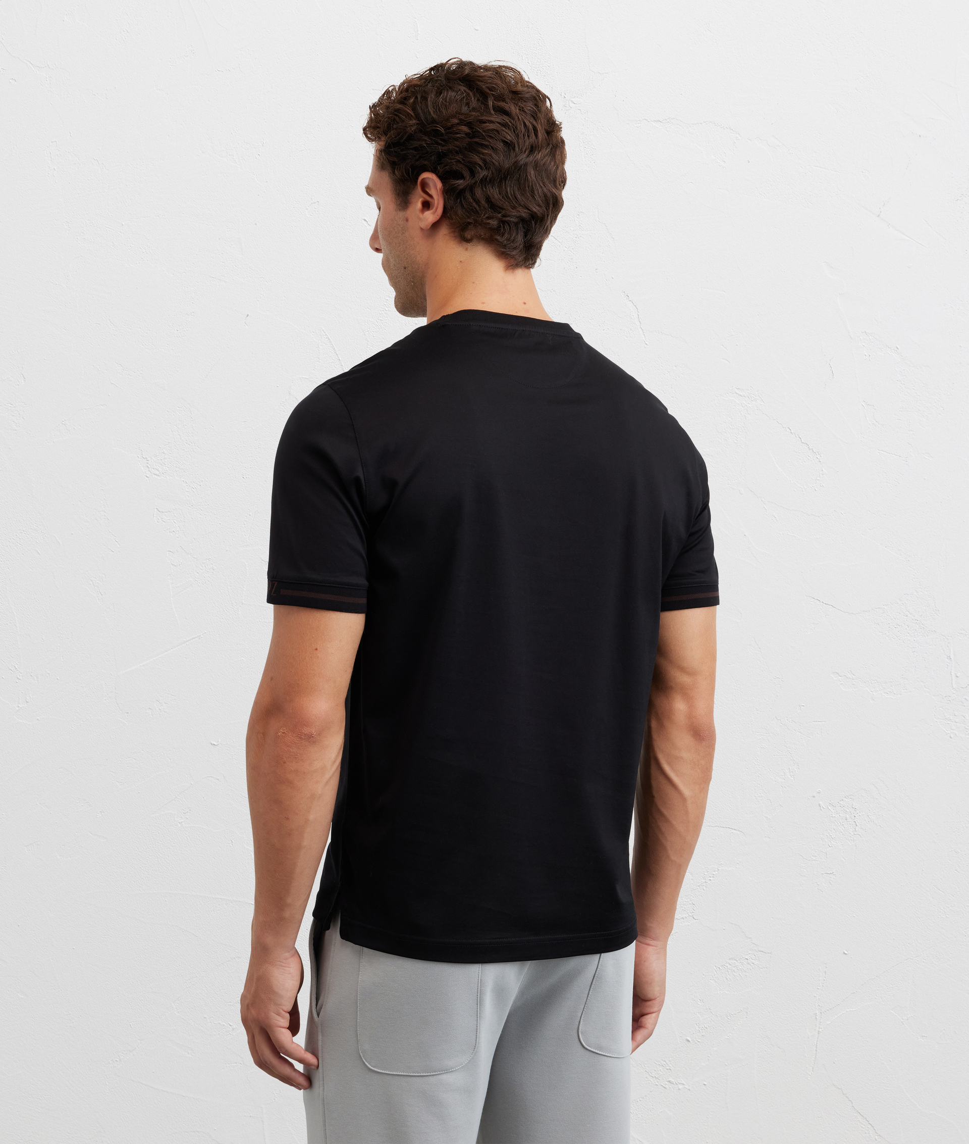t-shirt in cotone mercerizzato regular fit nero - Pal Zileri | Official Website