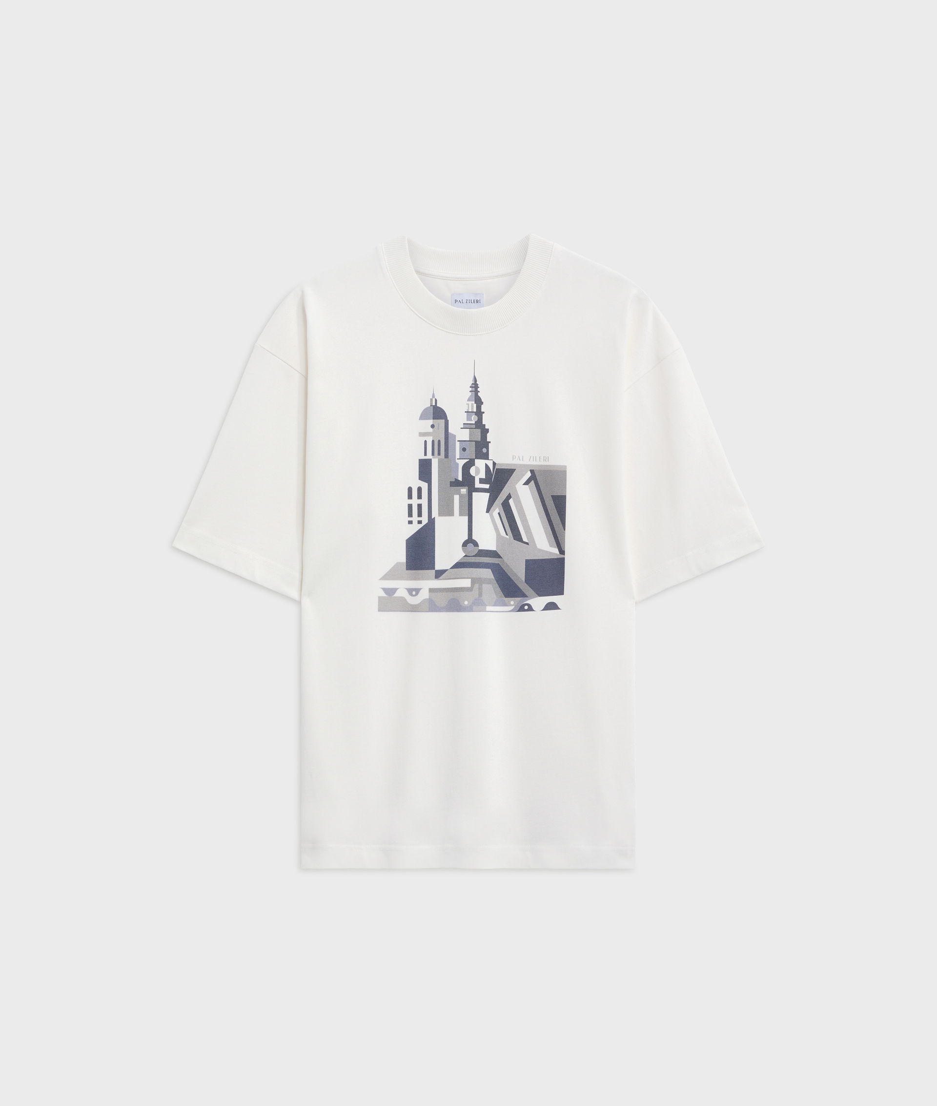 white printed regular fit cotton t-shirt | Pal Zileri