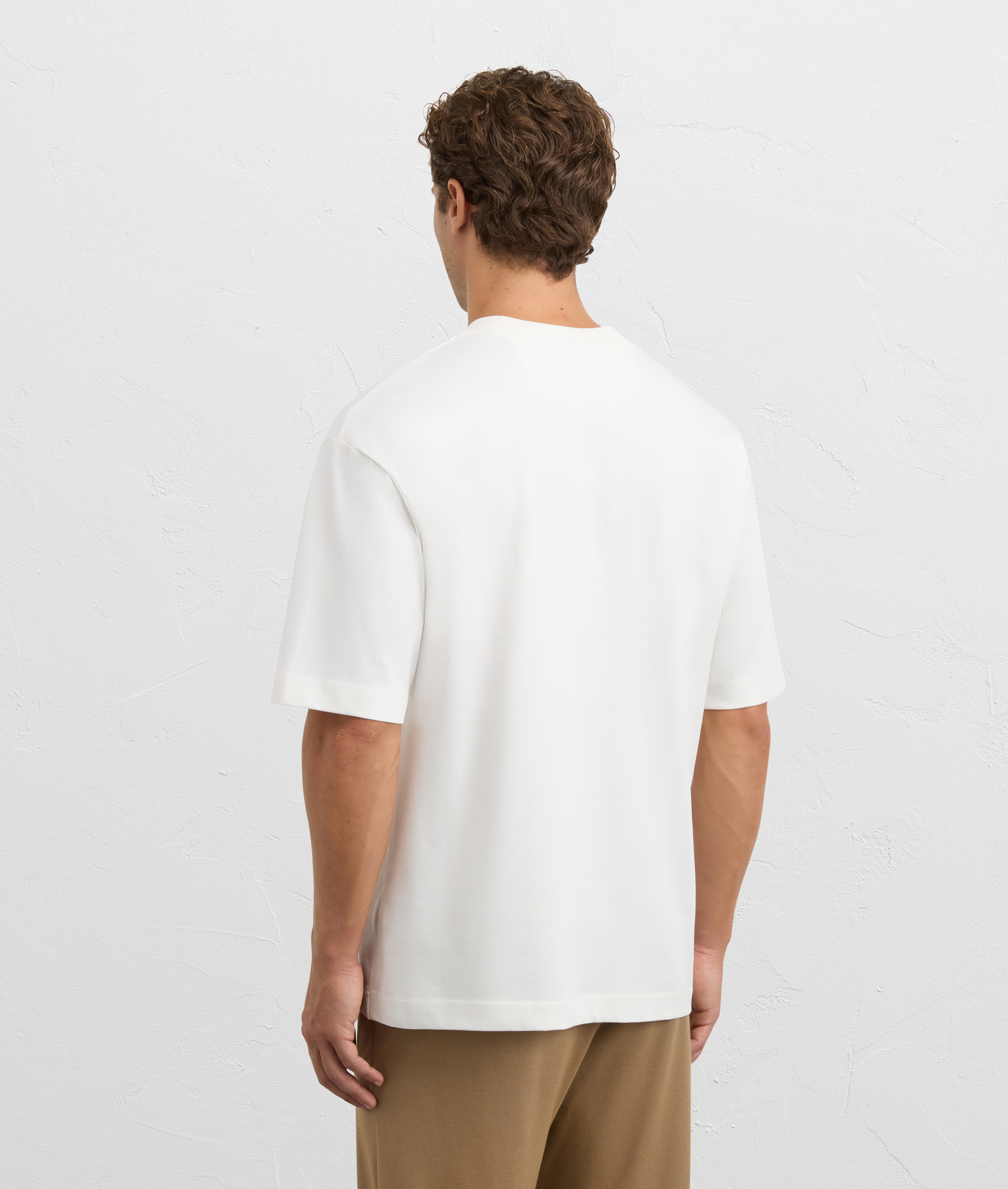 white printed regular fit cotton t-shirt | Pal Zileri