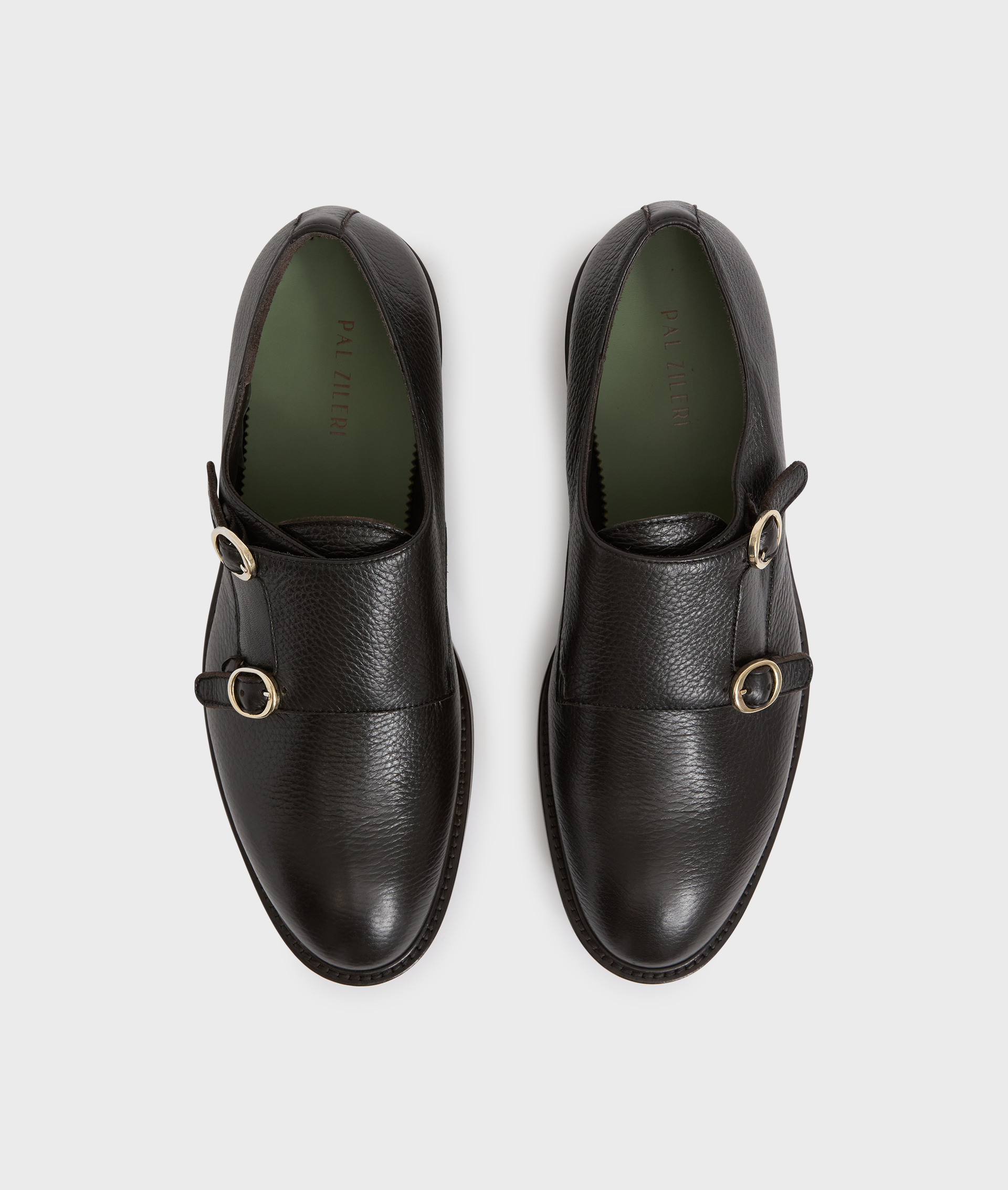 scarpa con doppia fibbia laterale in pelle di cervo marrone scuro - Calzature - Pal Zileri | Official Website