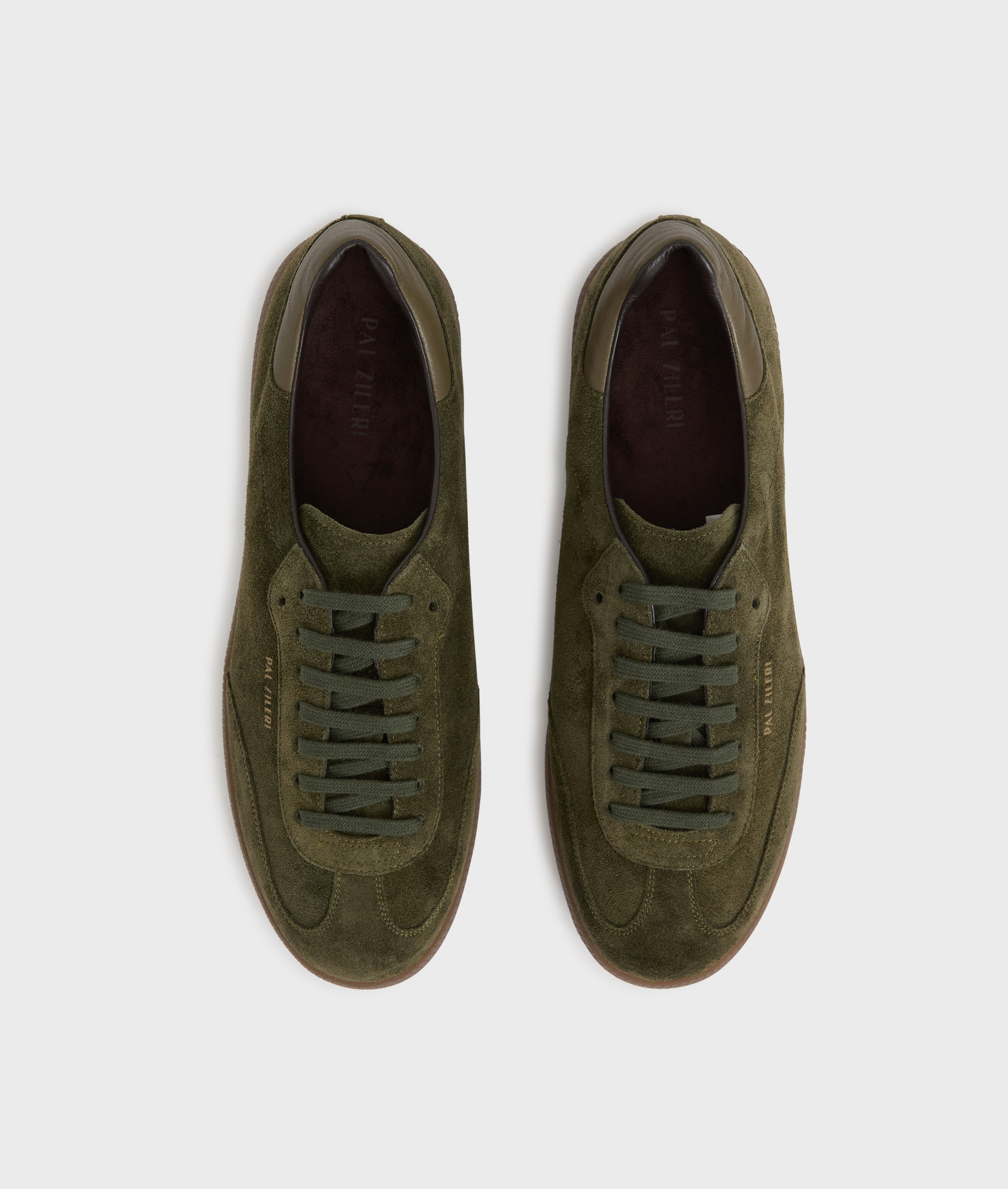 dark green calf suede sneakers - Footwear - Pal Zileri | Official Website