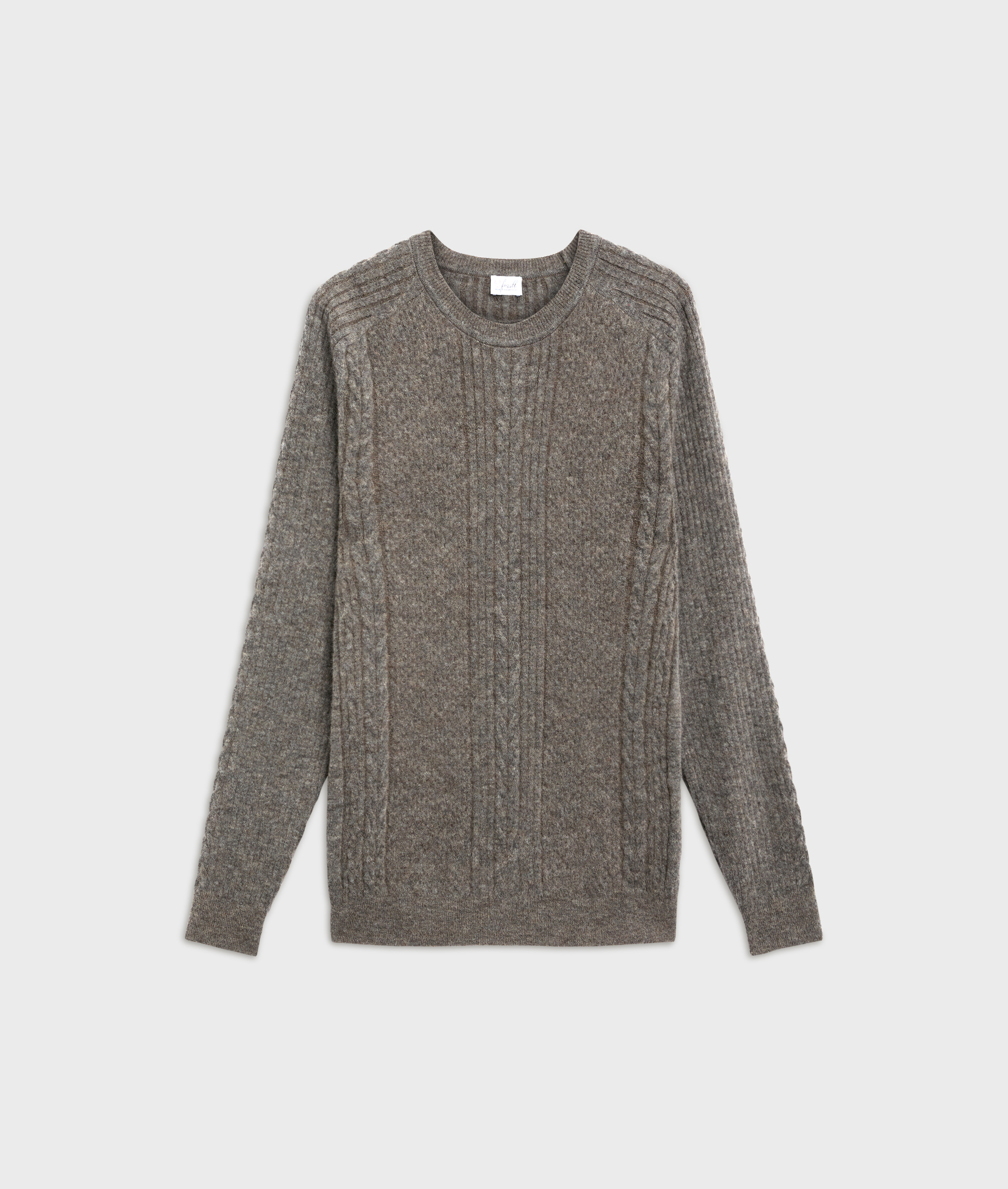 grey nylon and alpaca hammer sleeve crewneck sweater regular fit | Pal Zileri