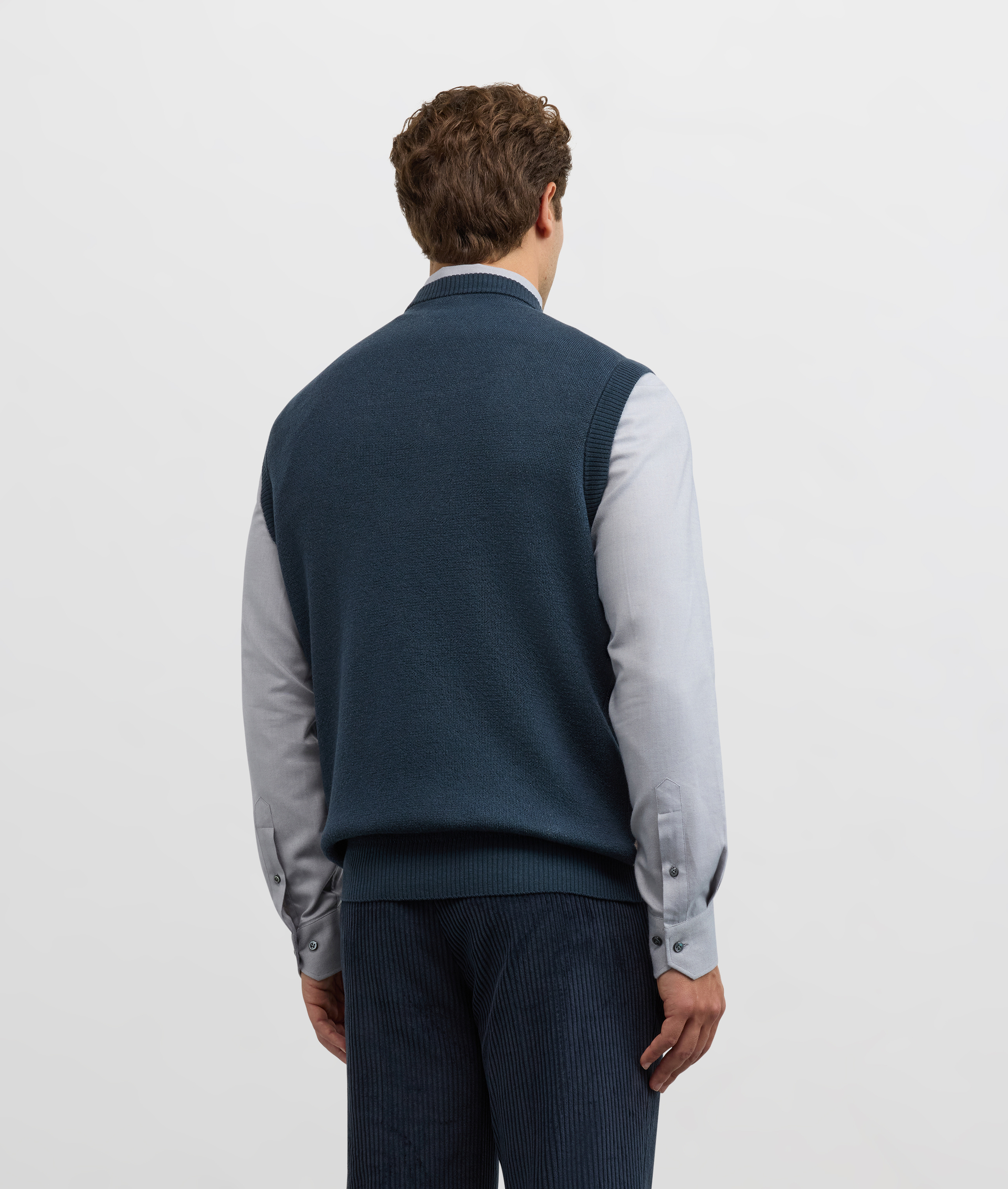 navy blue knitted vest regular fit in cotton and polyester - Pal Zileri | Official Website
