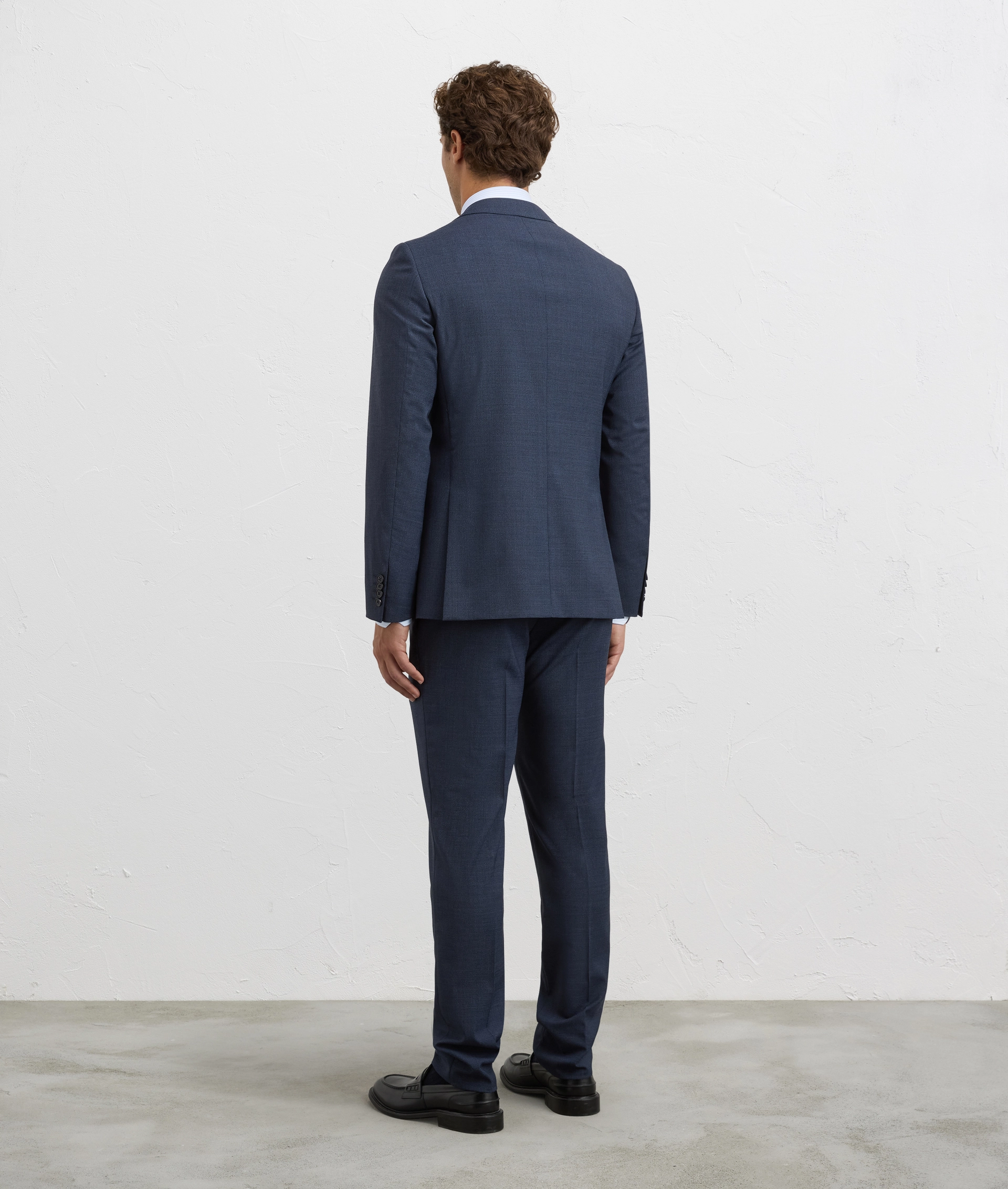 navy blue lord line suit regular fit in elastane and nylon | Pal Zileri
