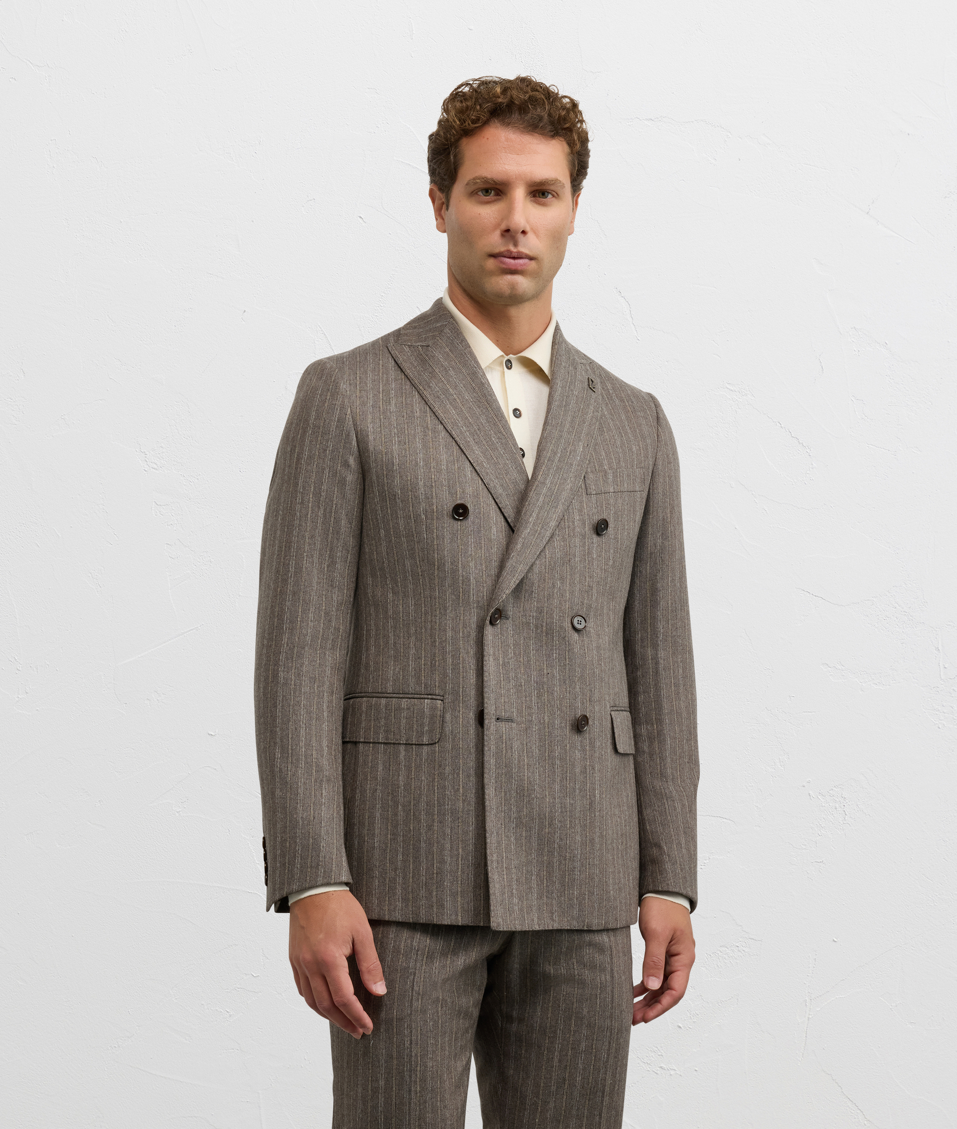 abito lord doppiopetto regular fit in lana e poliestere marrone - Pal Zileri | Official Website
