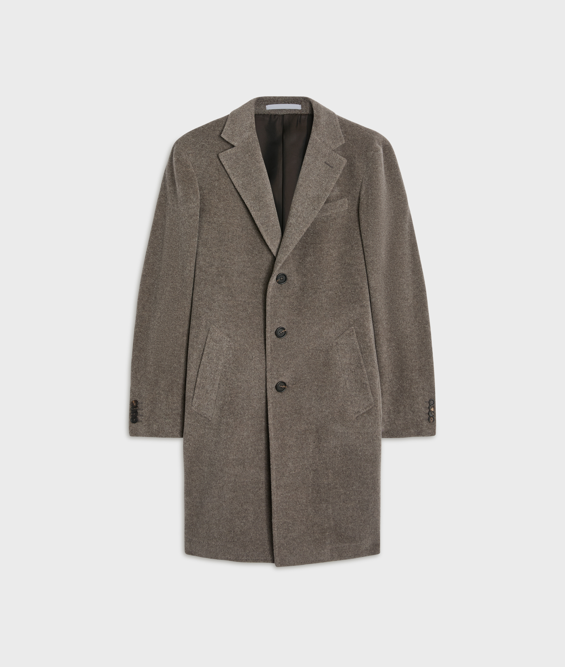 brown single breasted coat slim fit in alpaca and wool - Outerwear - Pal Zileri | Official Website