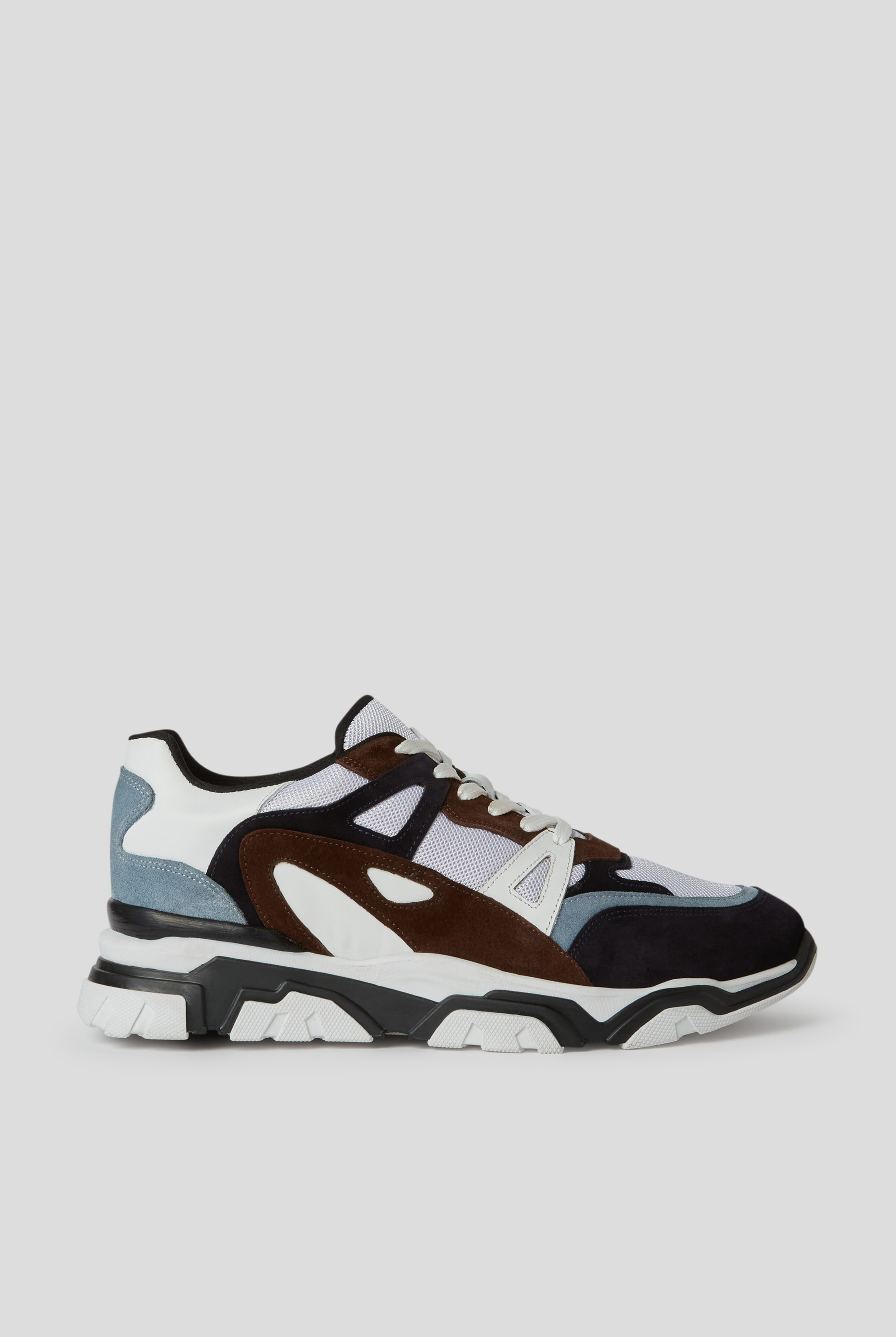 Trainers in pelle e tessuto con suola in gomma | Pal Zileri