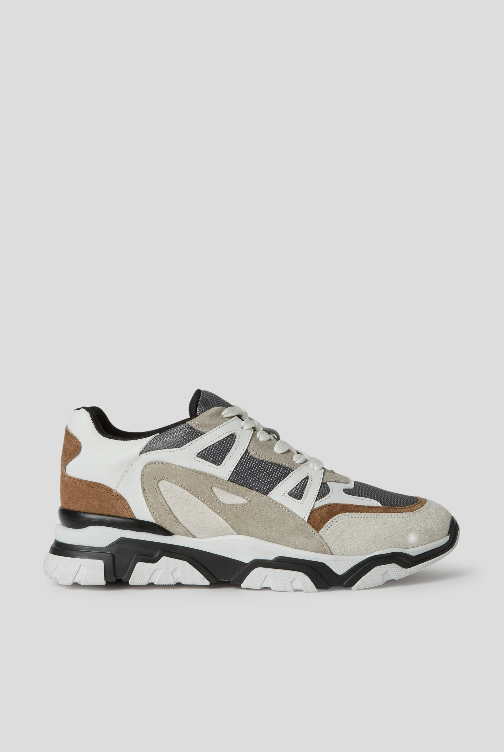 Trainers in leather and fabric with rubber sole | Pal Zileri