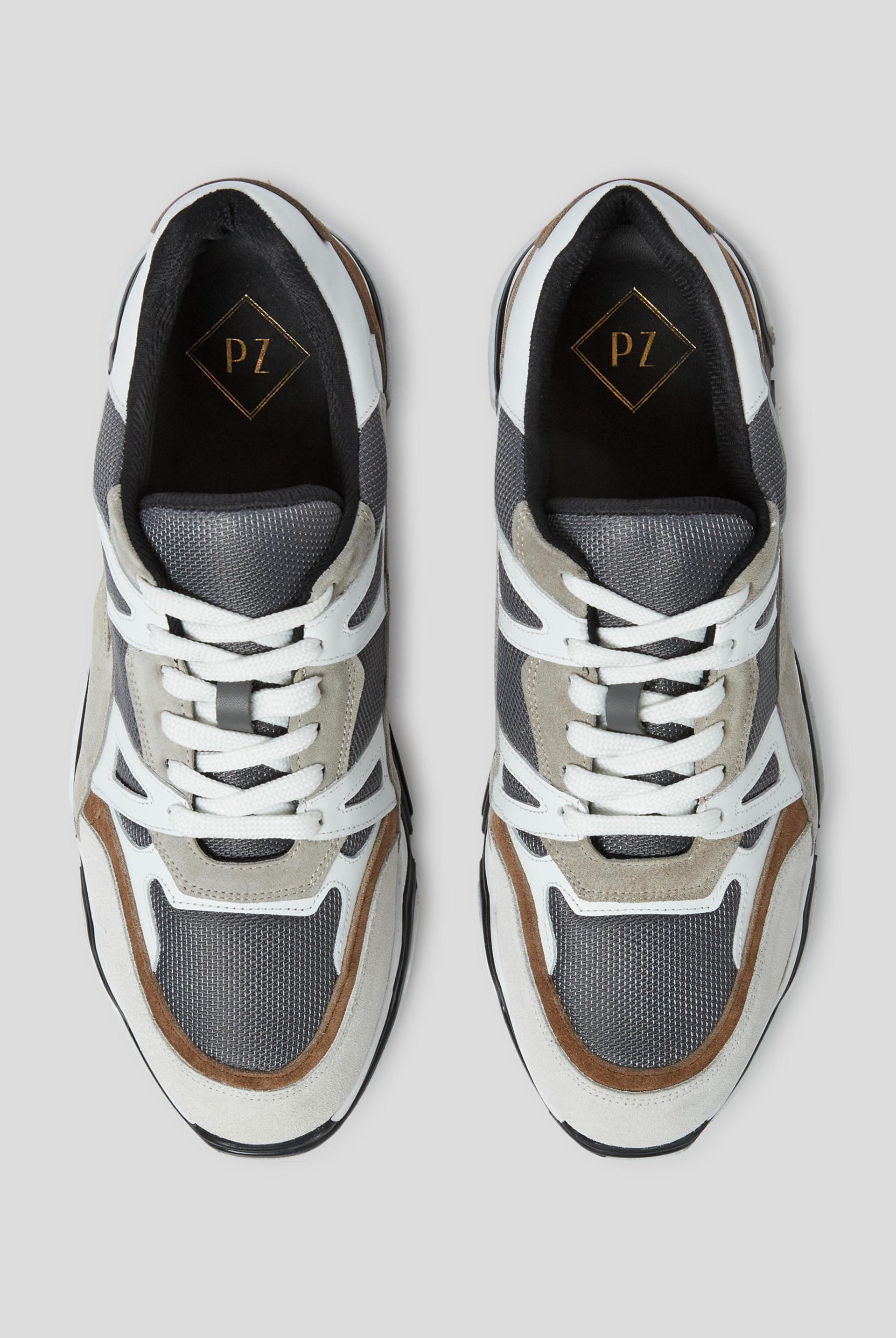 Trainers in leather and fabric with rubber sole | Pal Zileri