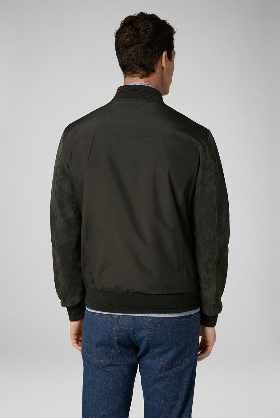 Varsity jacket  in nylon con maniche  in suede | Pal Zileri